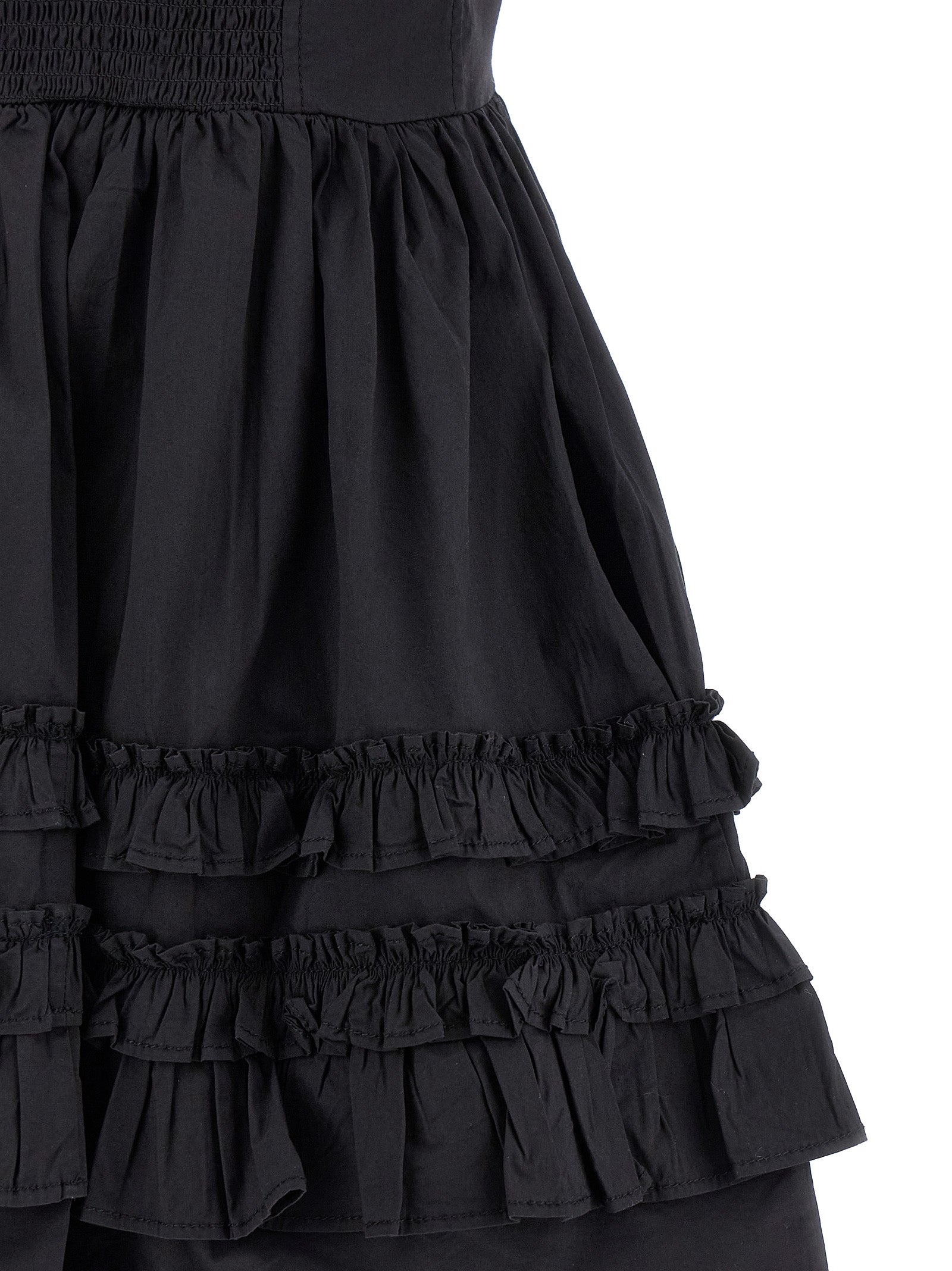 Ganni Black Mini Frill Dress