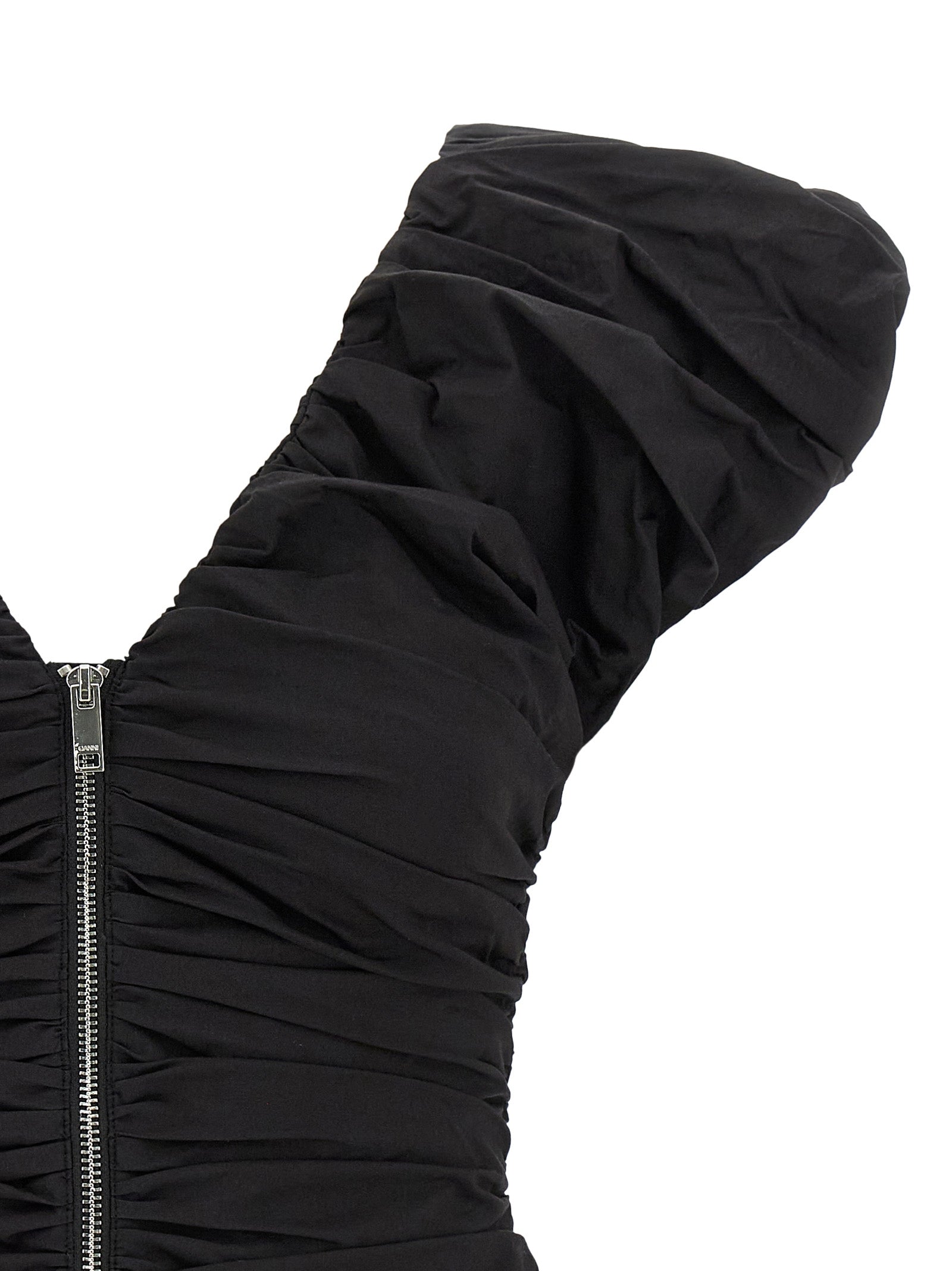 Ganni Black Ruched Top