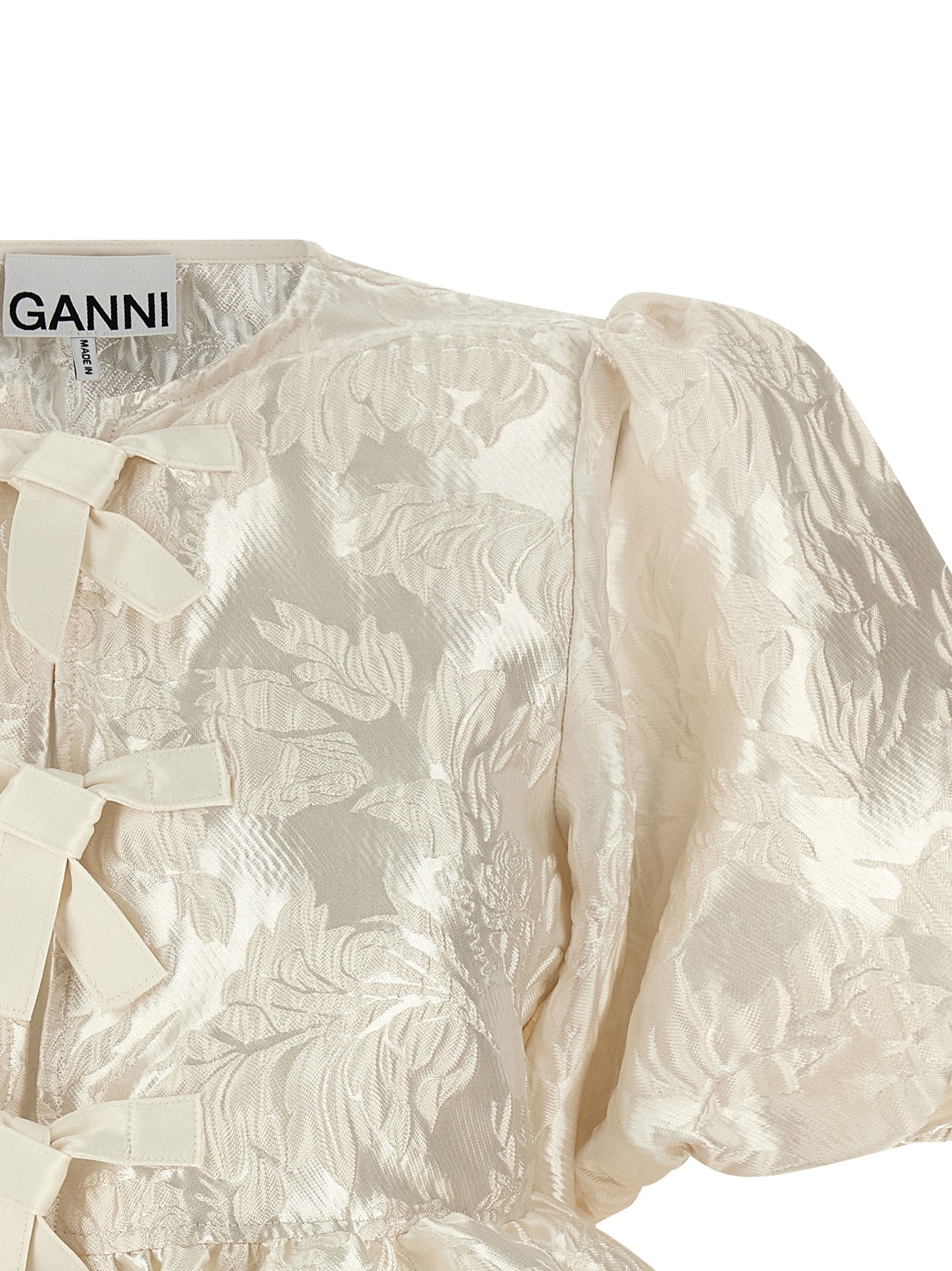 Ganni Satin Peplum Blouse