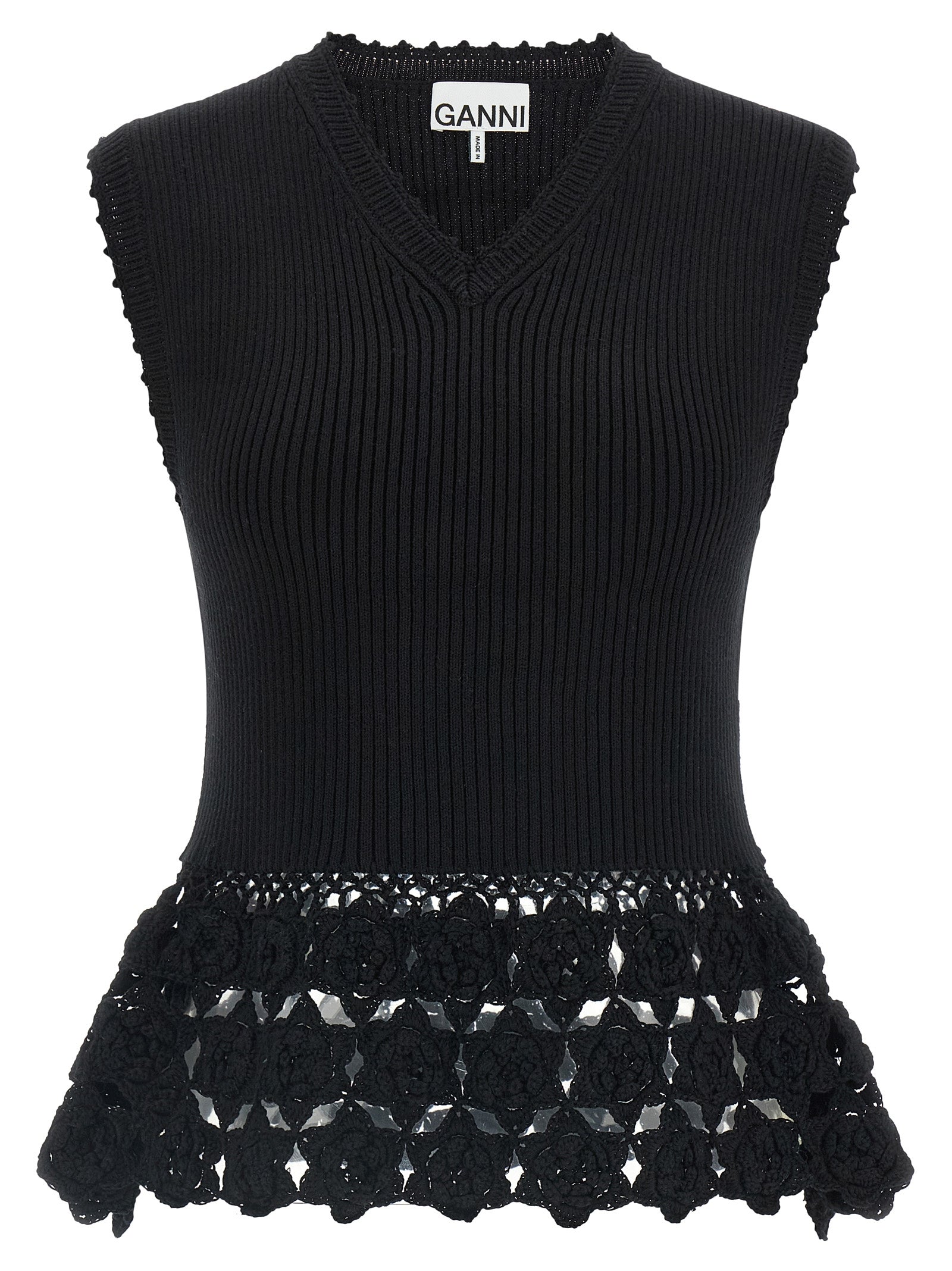 Ganni Cotton Crochet Vest