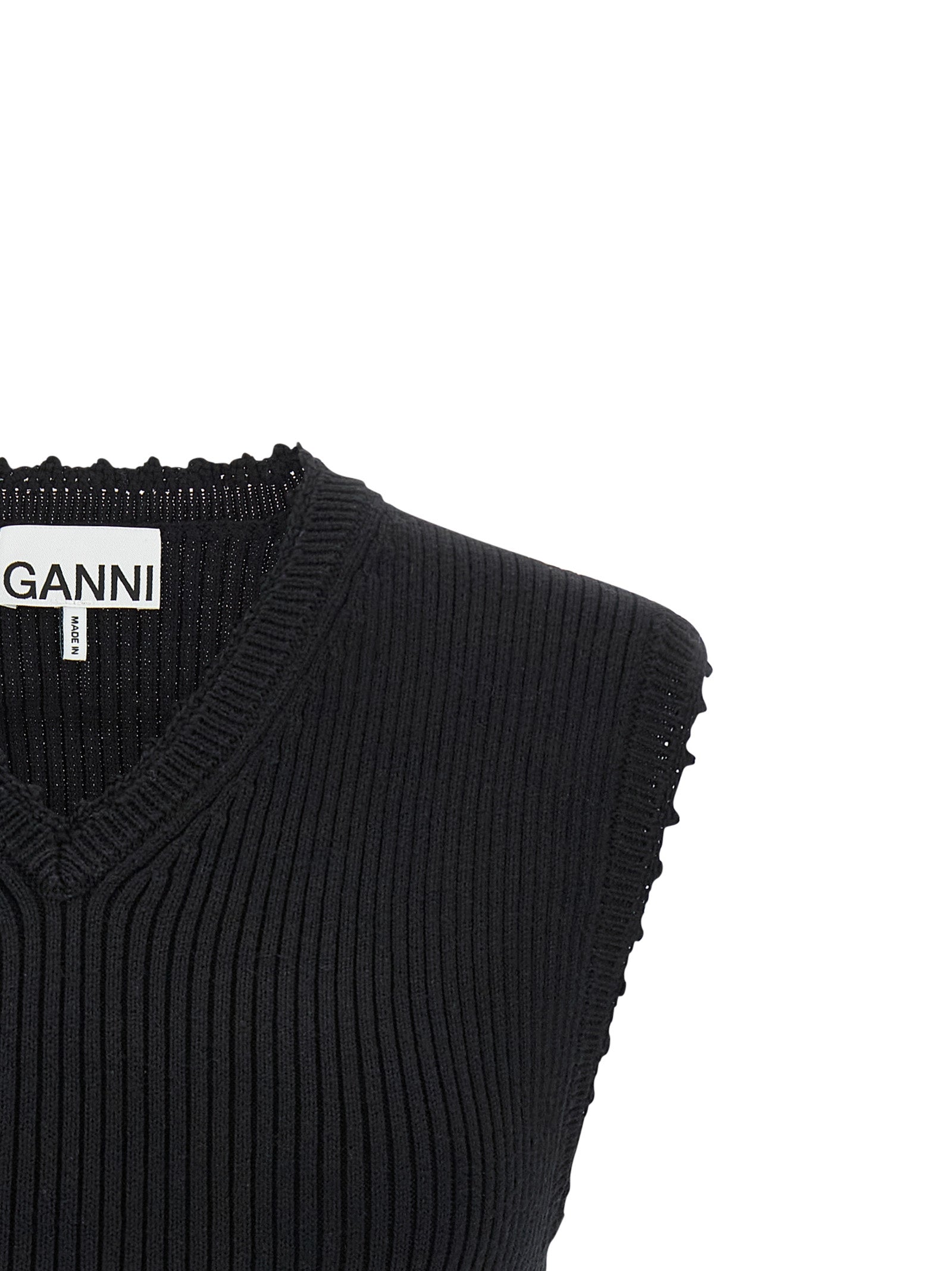 Ganni Cotton Crochet Vest