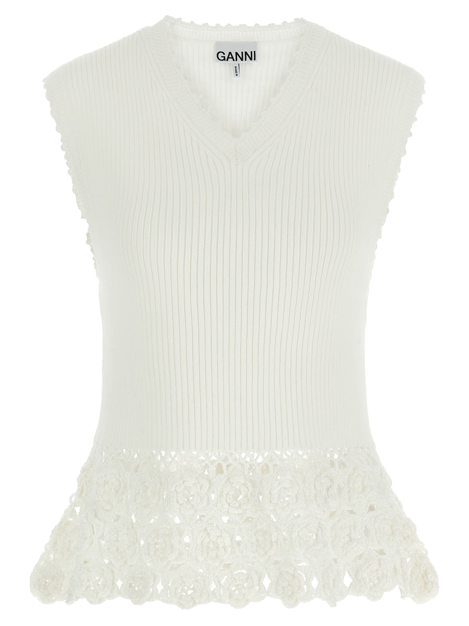 Ganni Cotton Crochet Vest