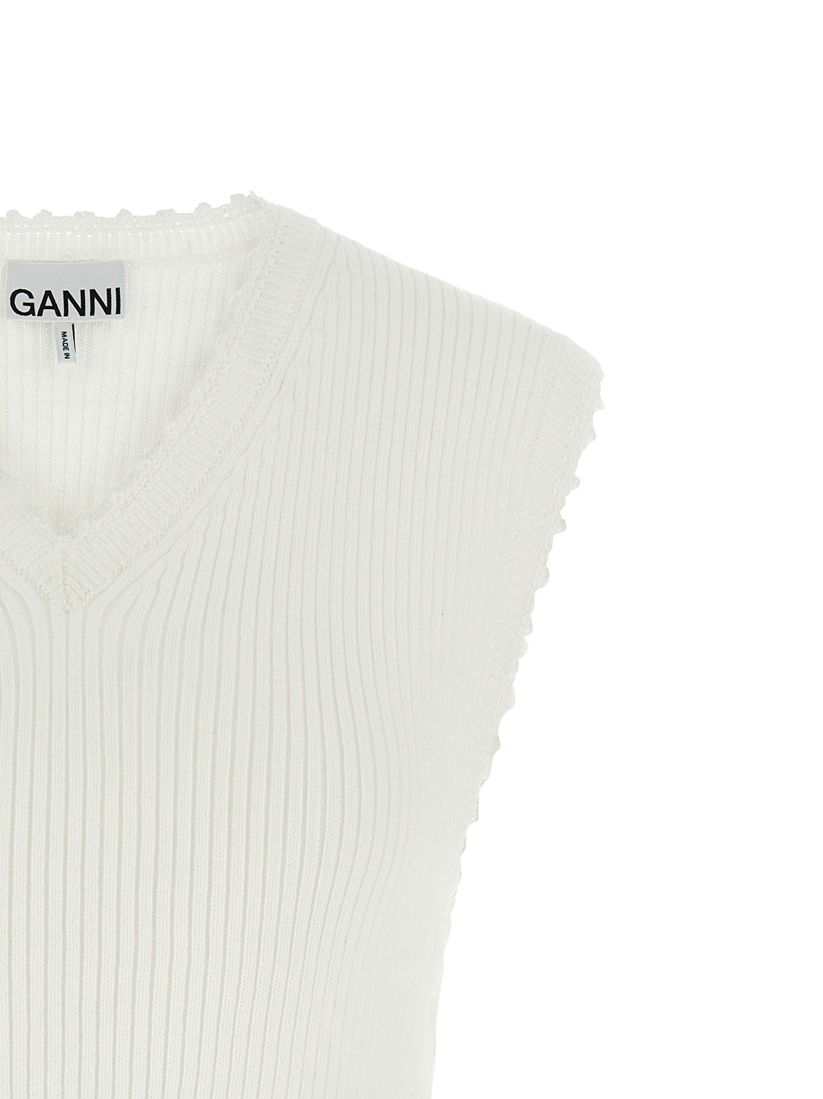 Ganni Cotton Crochet Vest