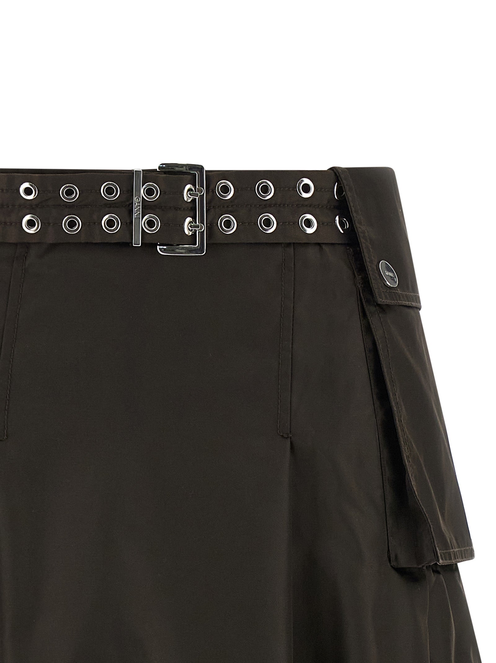 Ganni Duchesse Nylon Pleated Skirt