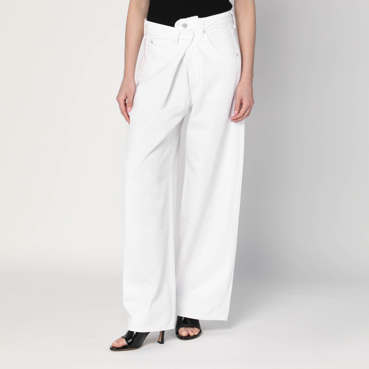 AGOLDE Wide Vana Fold white jeans