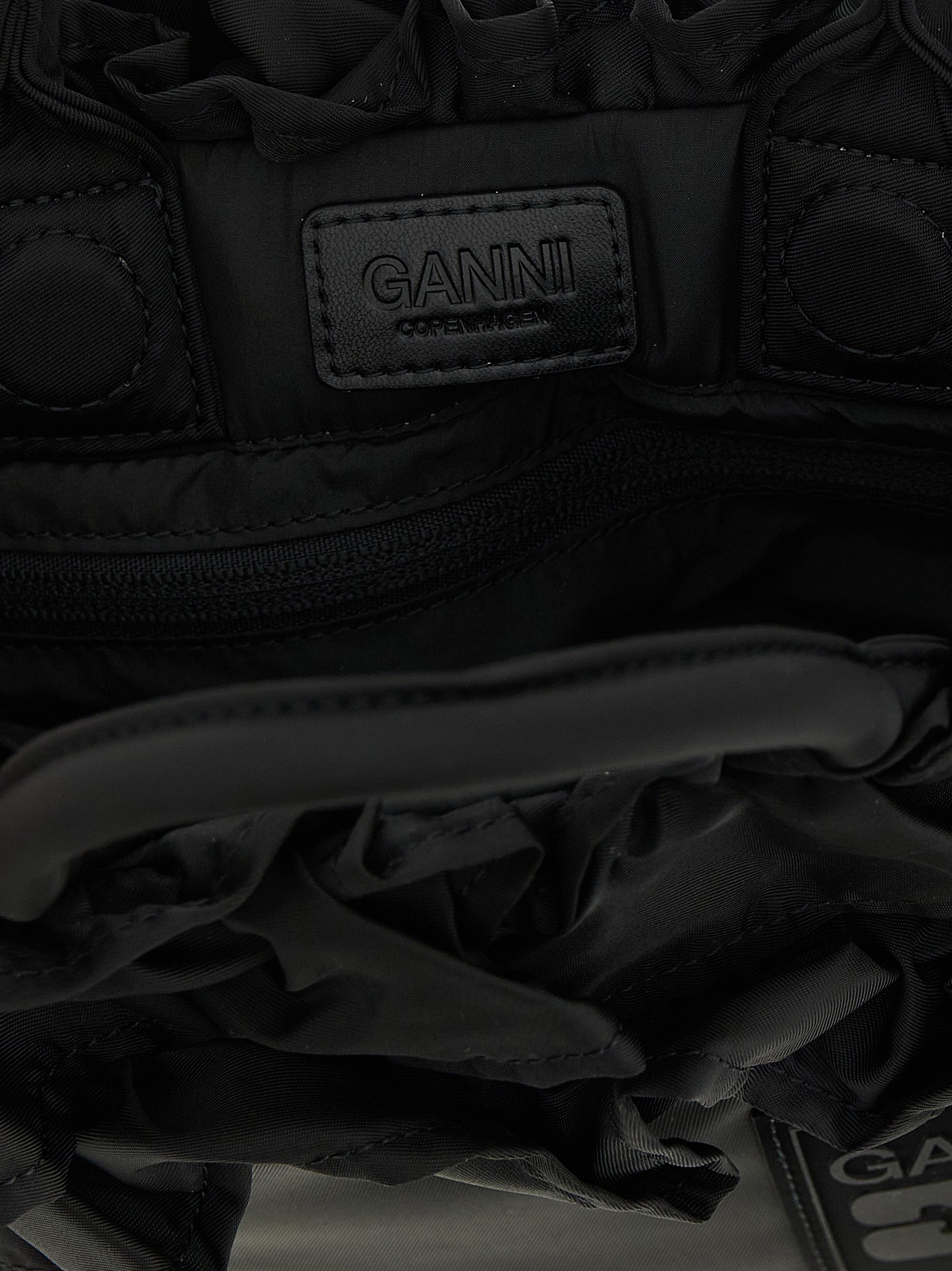 Ganni Mini Shopper Ruffle Handbag