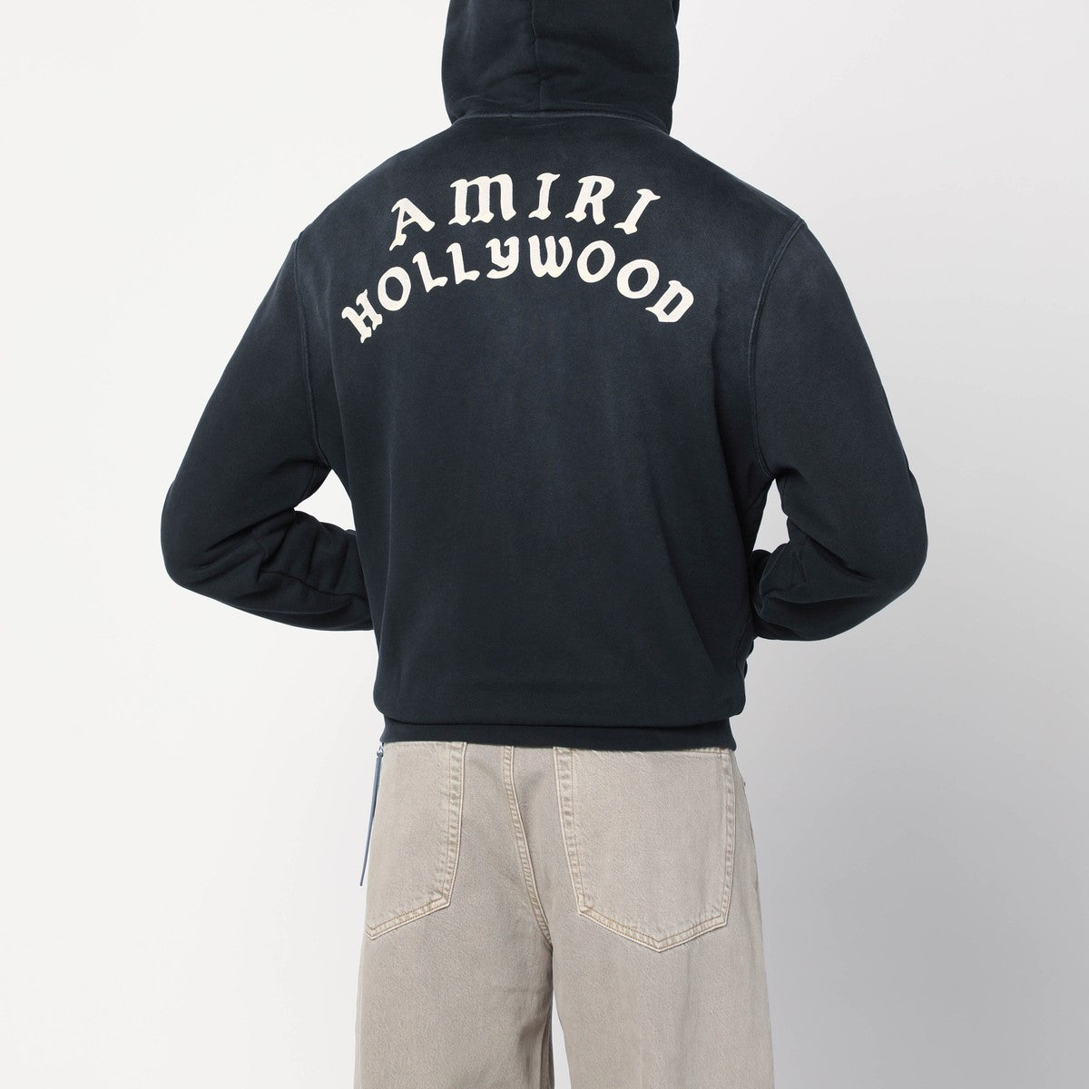 AMIRI Faded black zip sweatshirt with logo