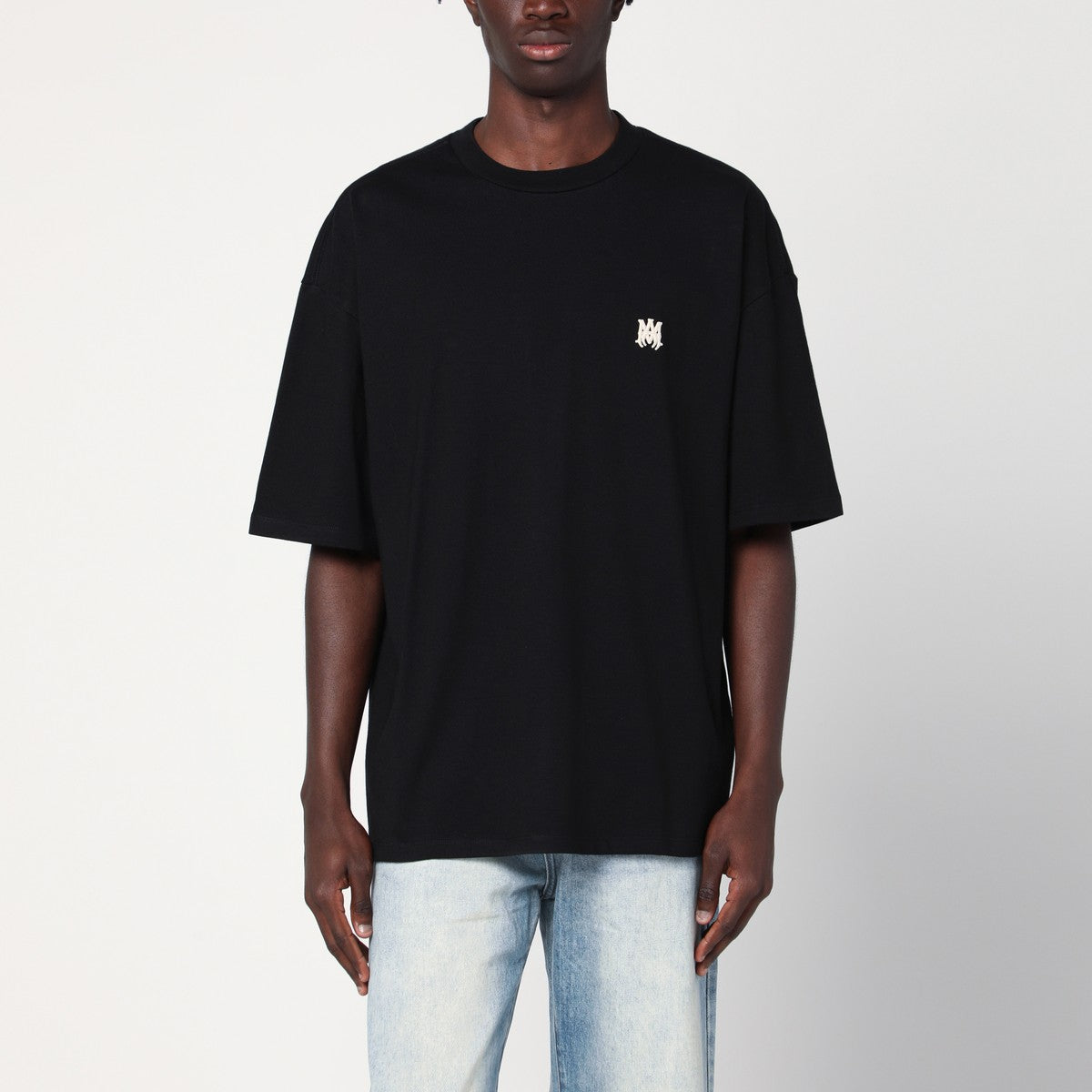 AMIRI Black cotton T-shirt with logo patch