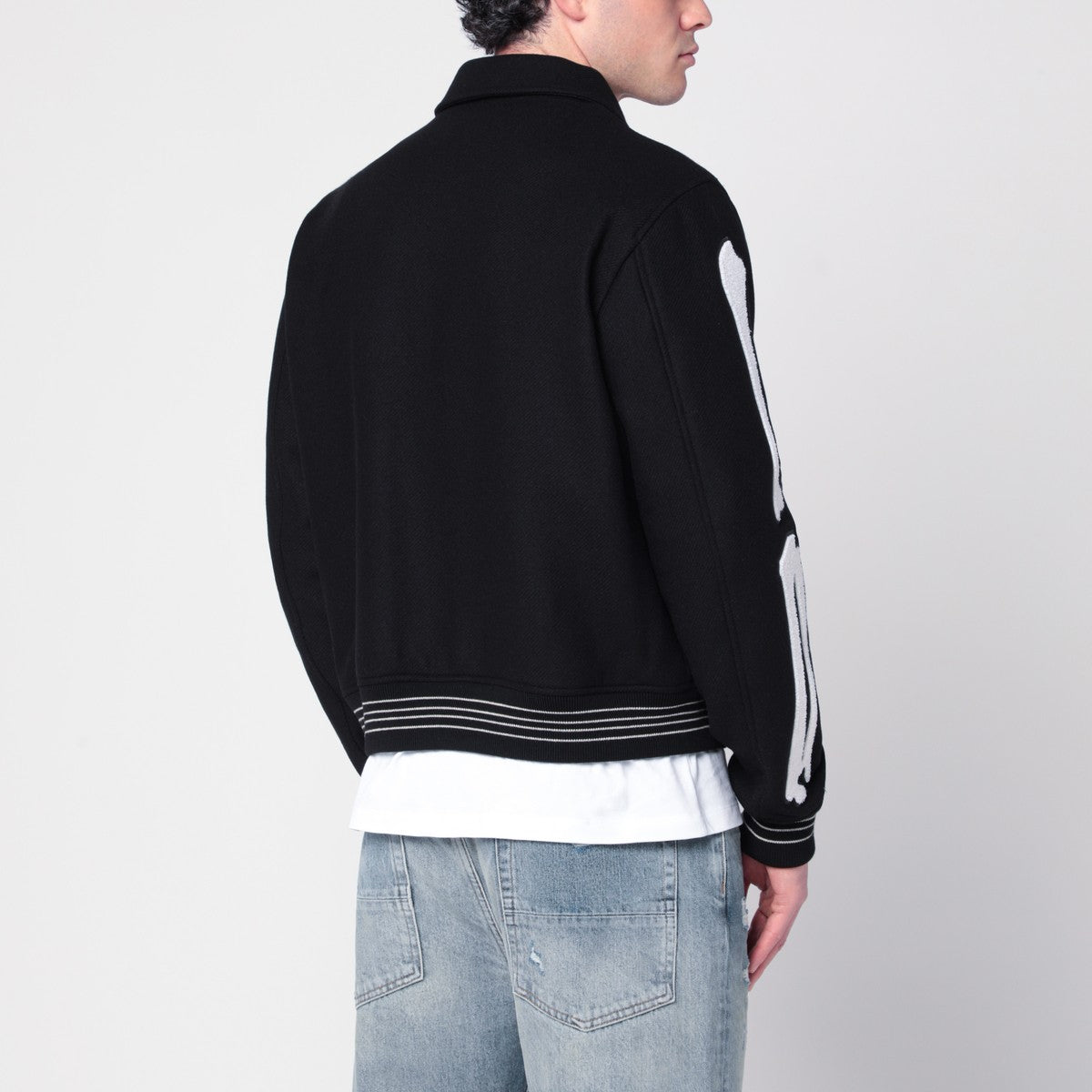 AMIRI Black wool blend jacket with logo