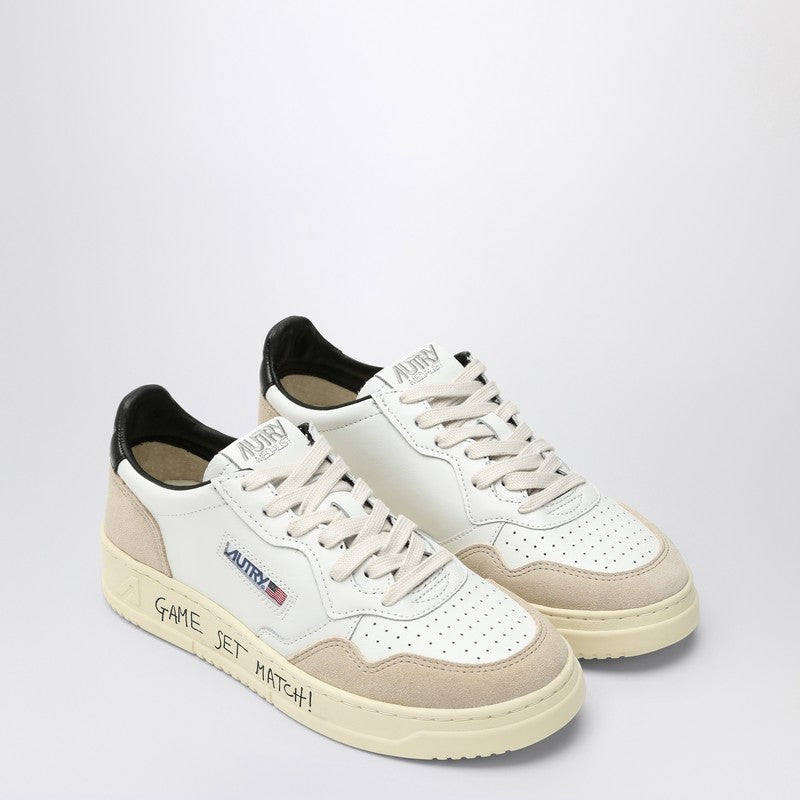 AUTRY Medalist trainer in white/black leather and suede