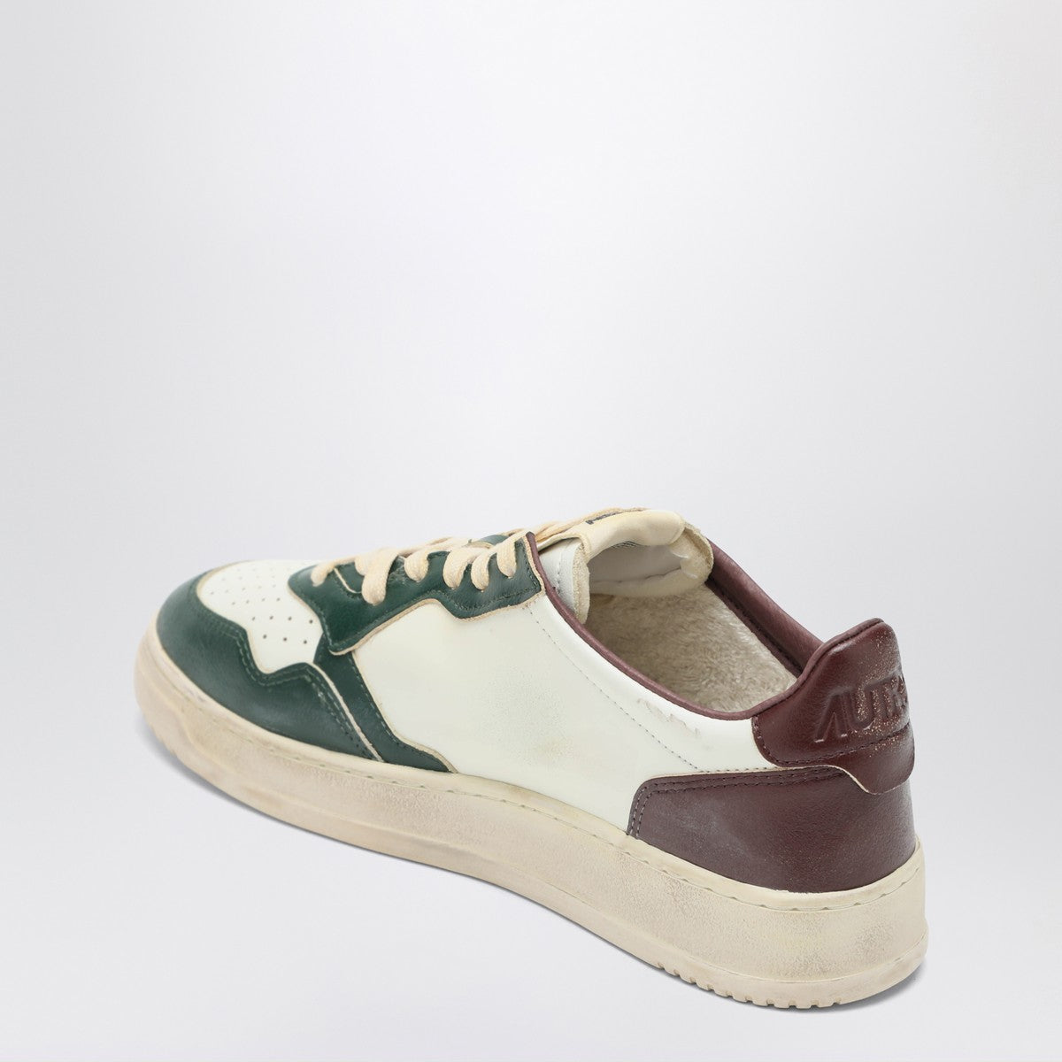 AUTRY White/green/rum Medalist Low Super Vintage sneakers