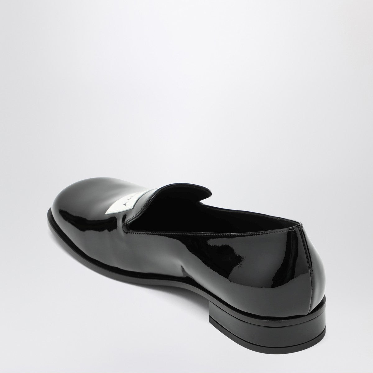 Givenchy Black patent leather tuxedo loafers