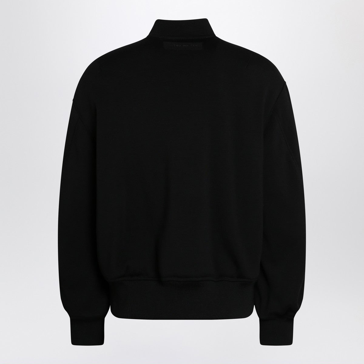 Givenchy Black leather bomber jacket with wool sleeves