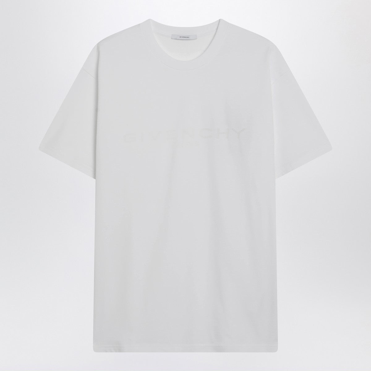Givenchy White cotton and silk T-shirt with jacquard logo