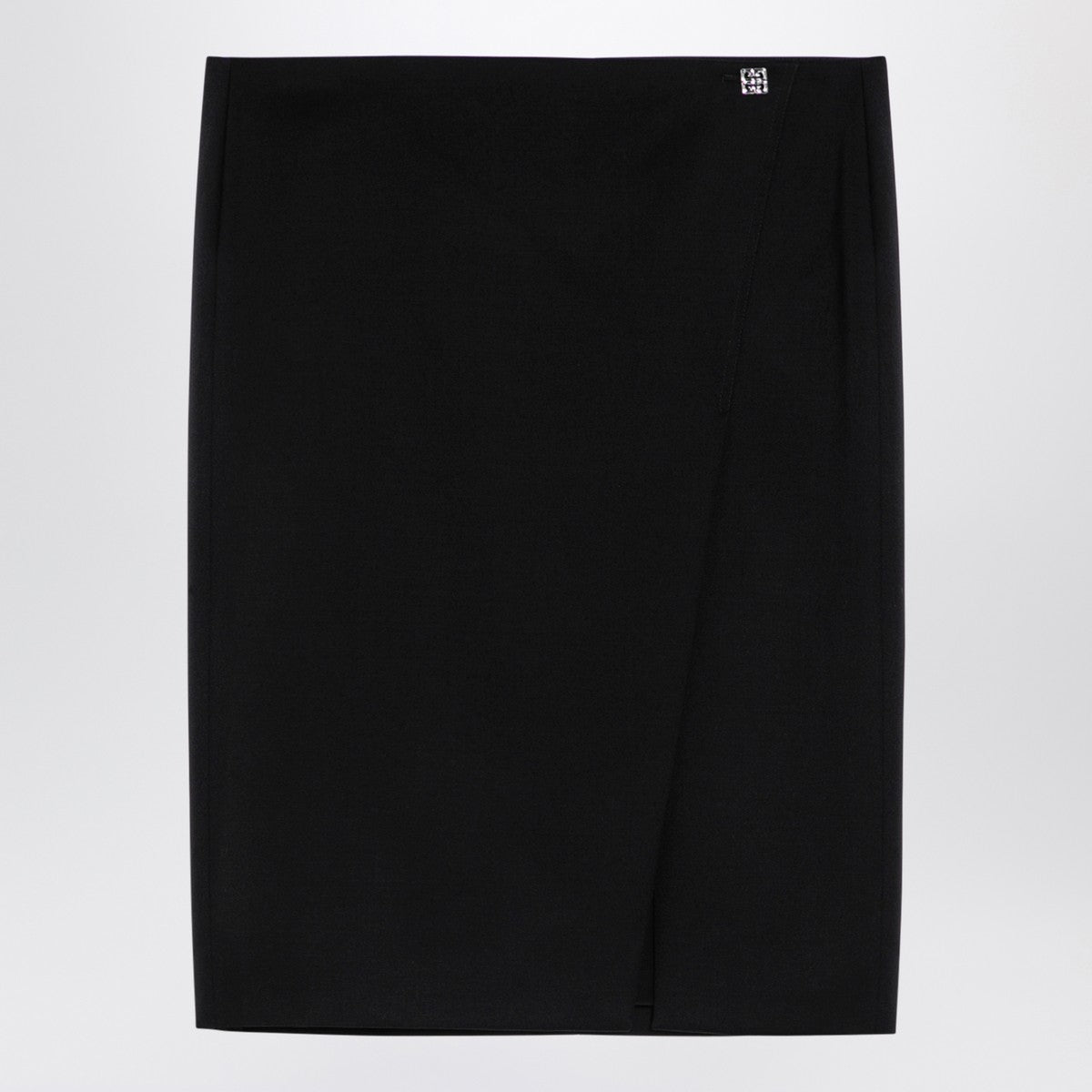 Givenchy Black wool skirt with metal button 4G