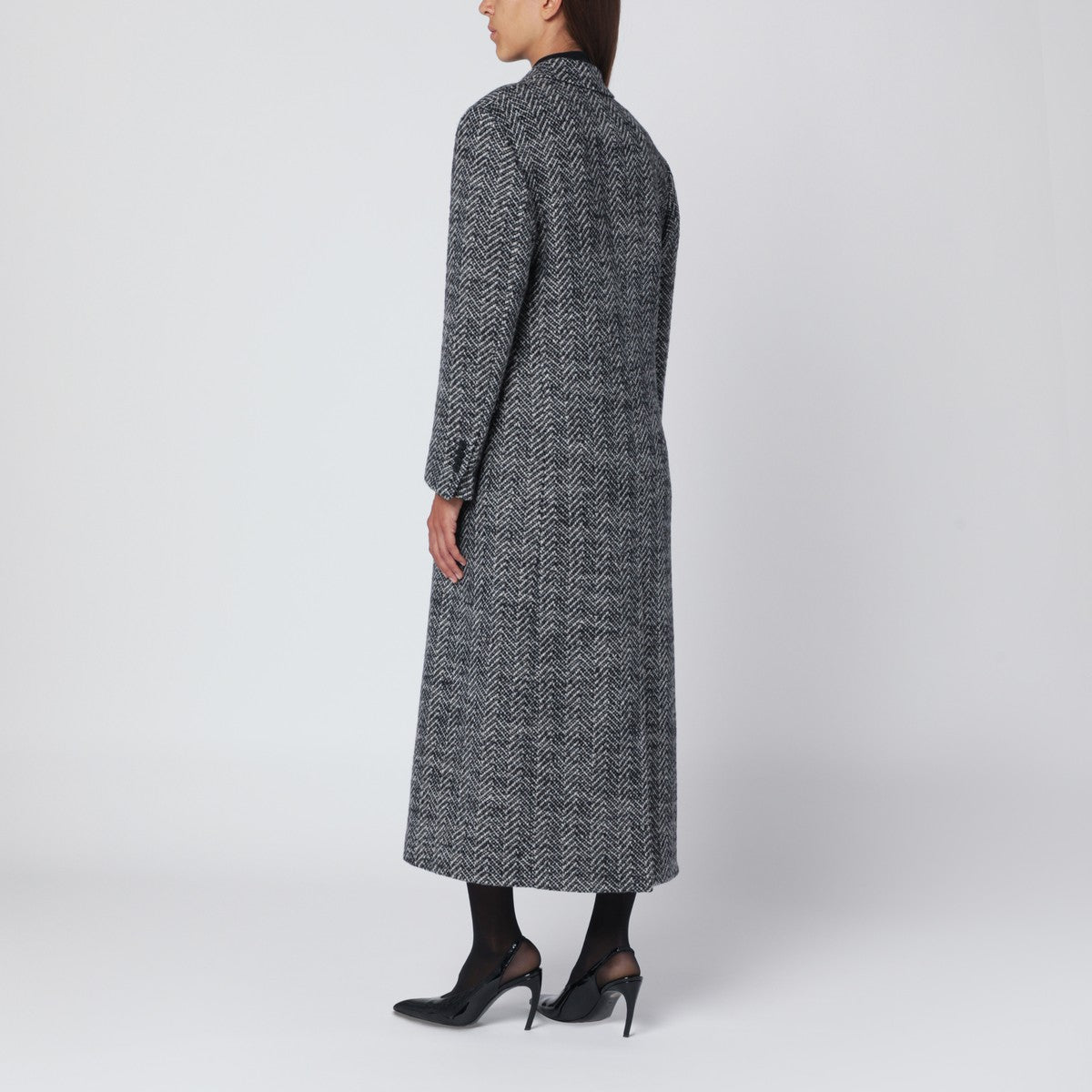 Tagliatore Black houndstooth double-breasted coat