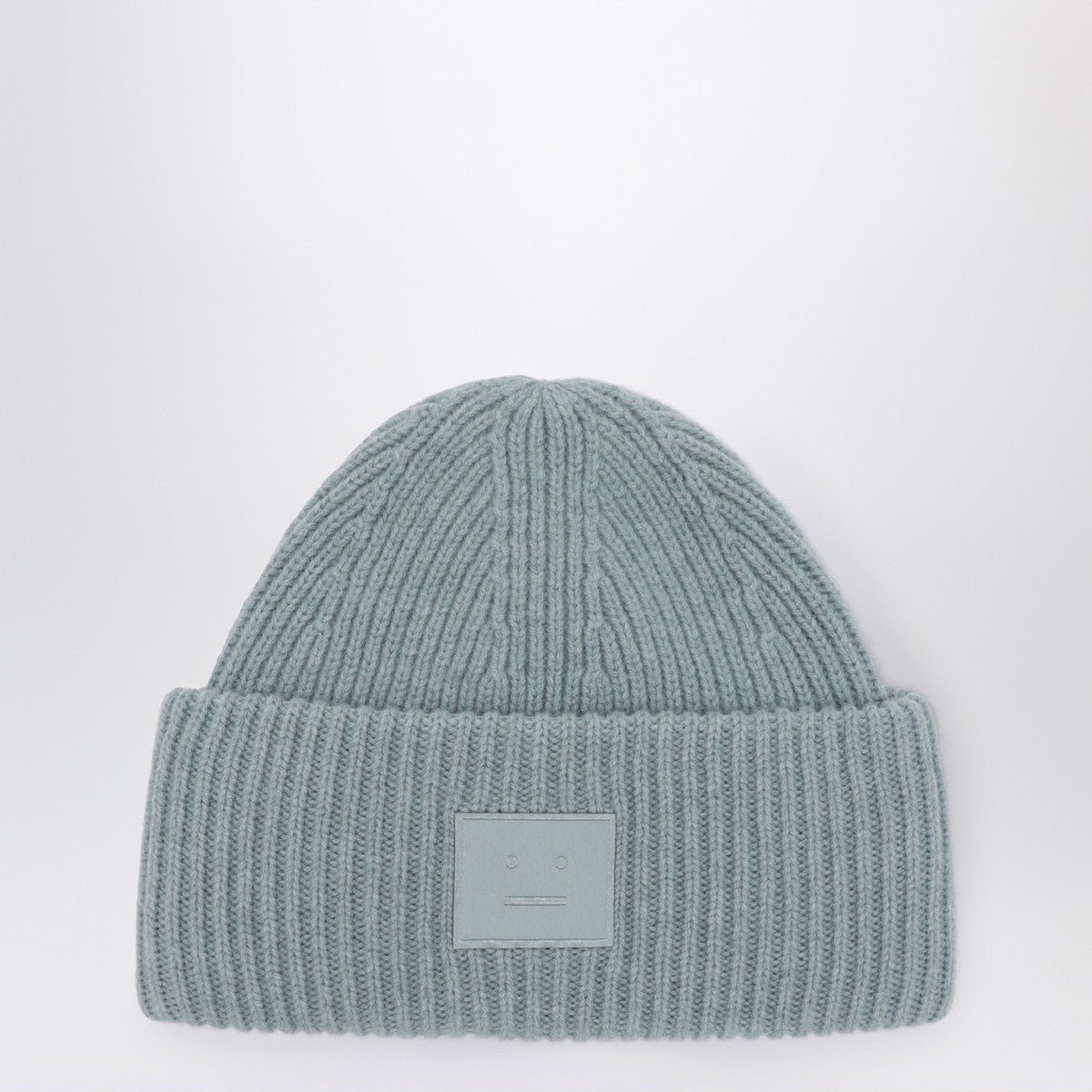 Acne Studios Dusty blue large face logo beanie - Yak