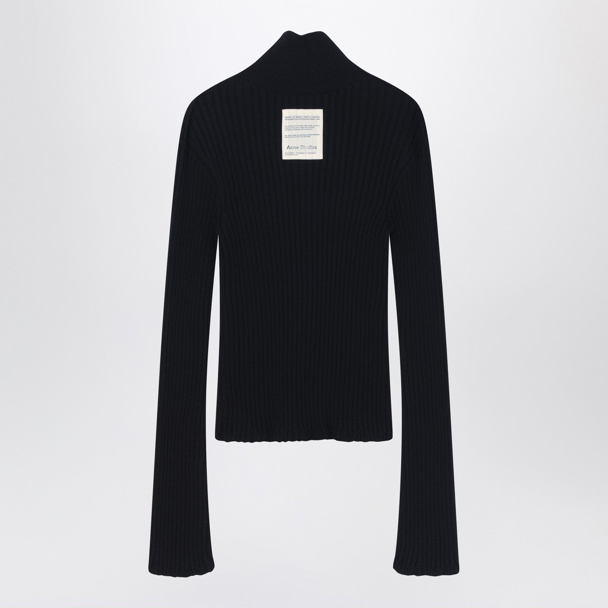 Acne Studios Black ribbed zip cardigan
