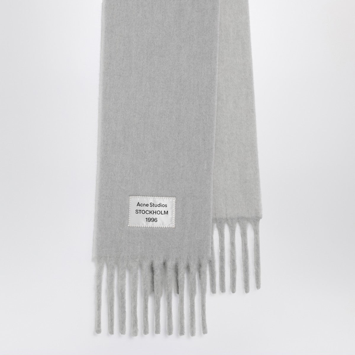 Acne Studios Grey/light grey scarf in wool and alpaca blend