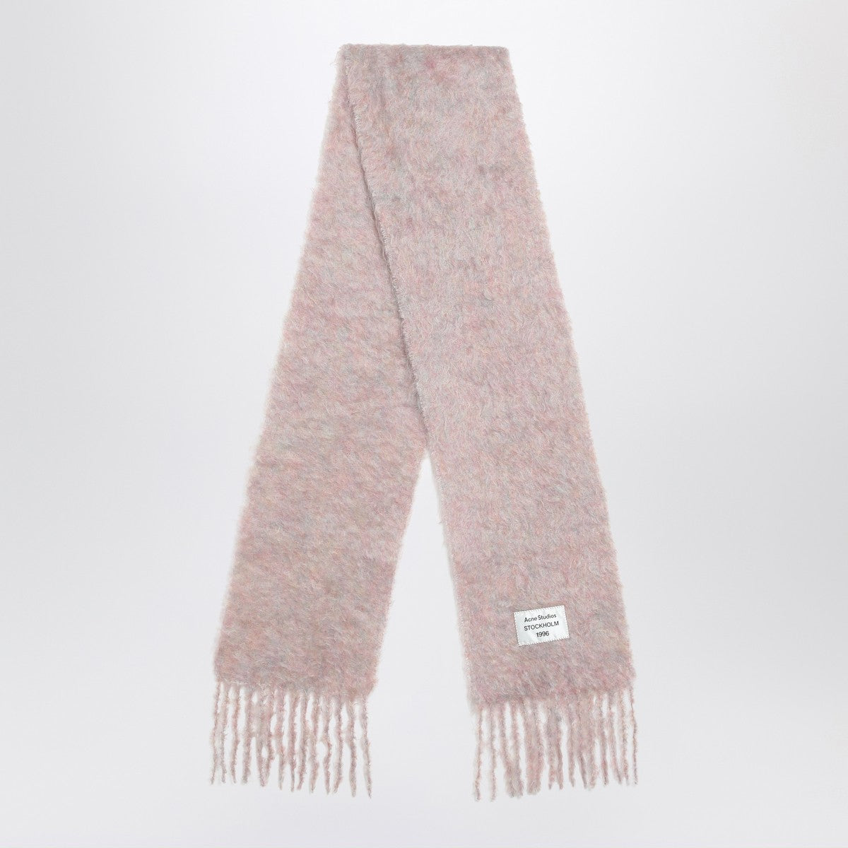 Acne Studios Pink wool scarf with logo