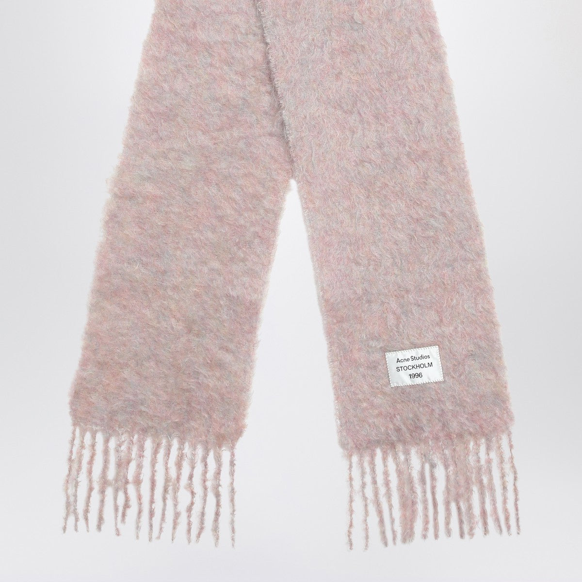 Acne Studios Pink wool scarf with logo