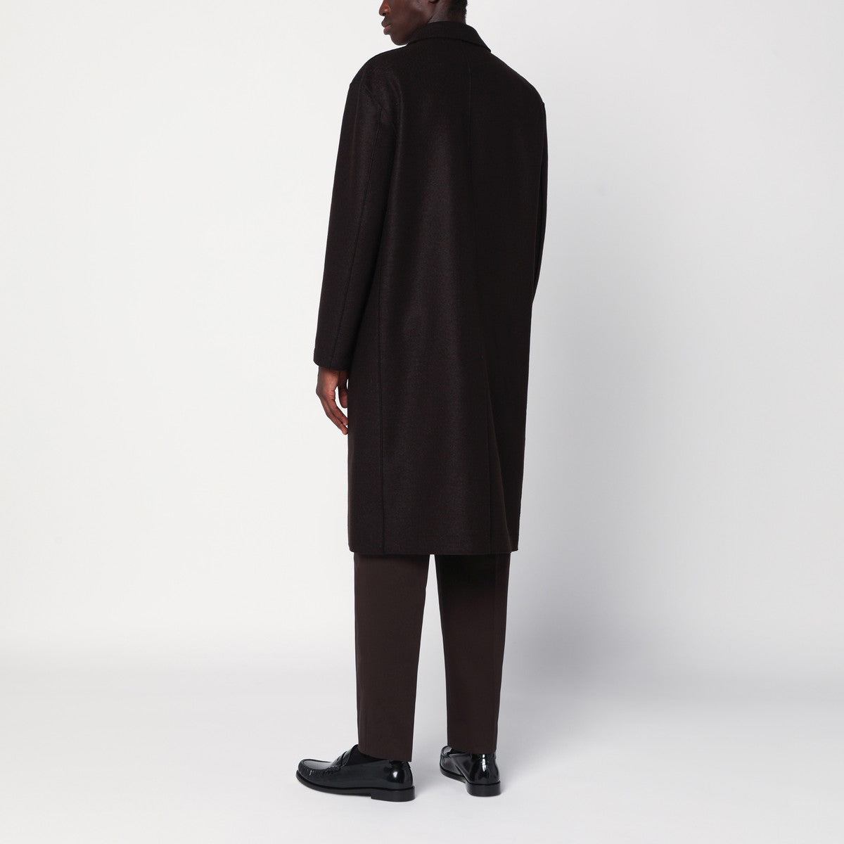 Harris Wharf London Brown single-breasted wool coat