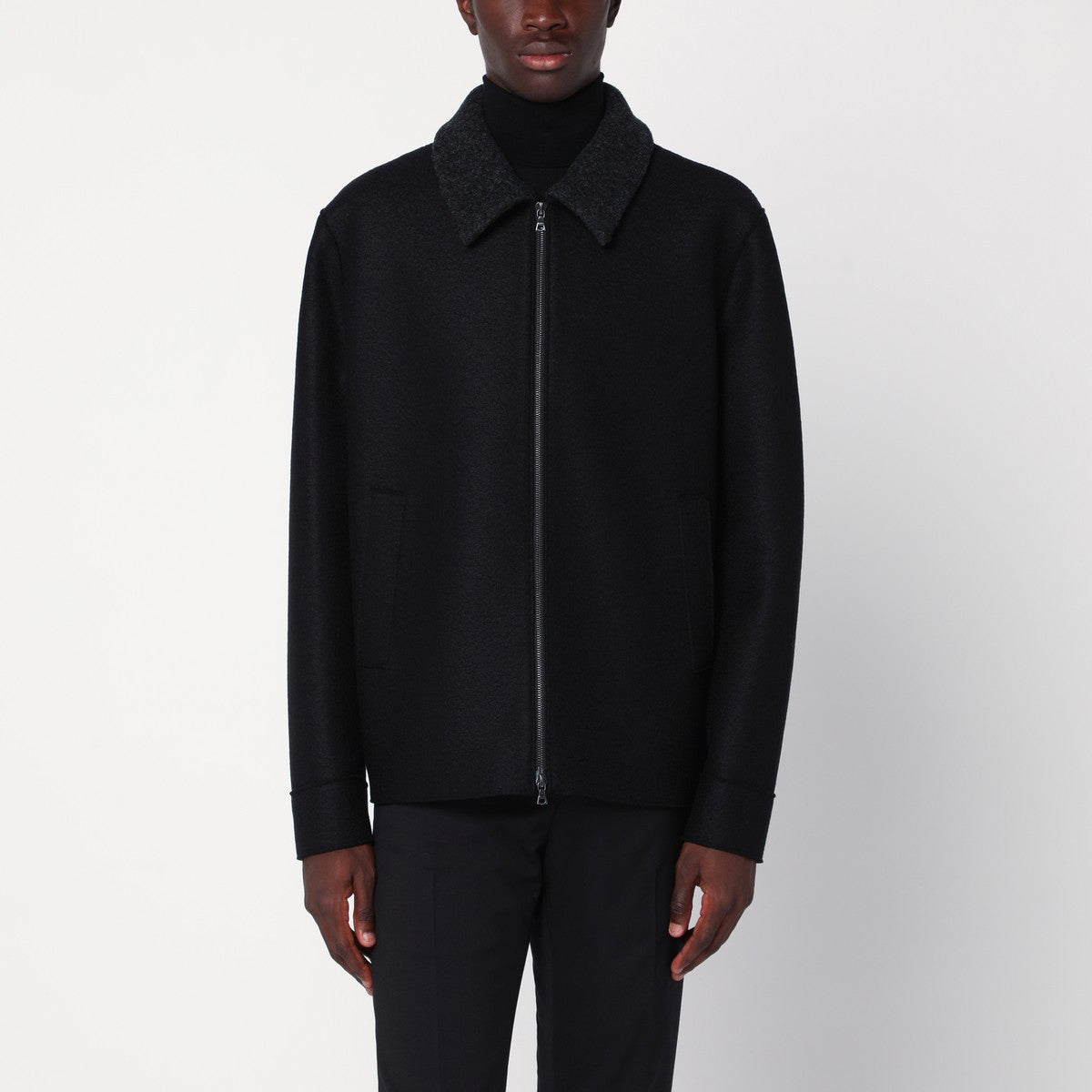 Harris Wharf London Black zip-up wool jacket