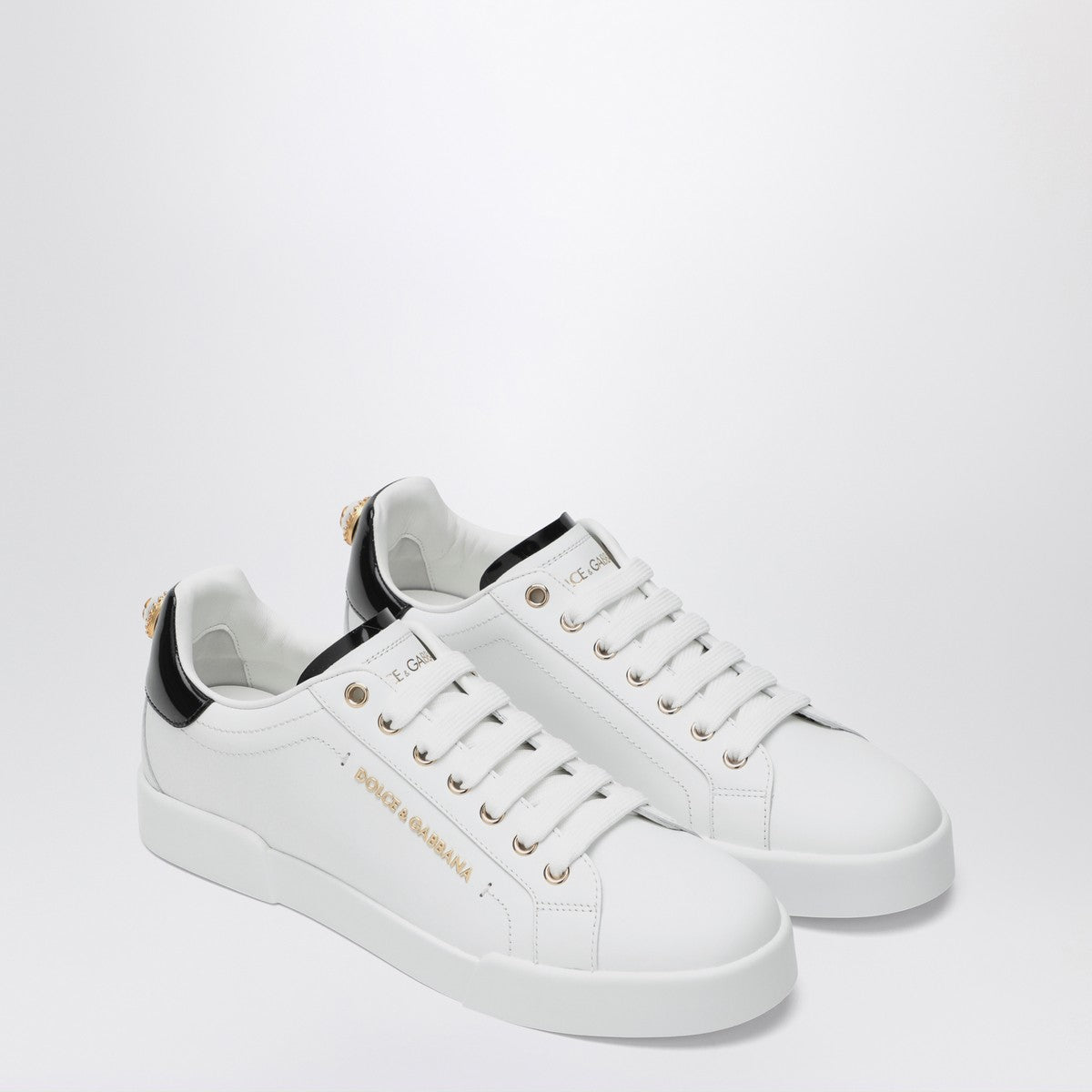 Dolce & Gabbana Dolce&Gabbana White/gold leather Portofino sneakers