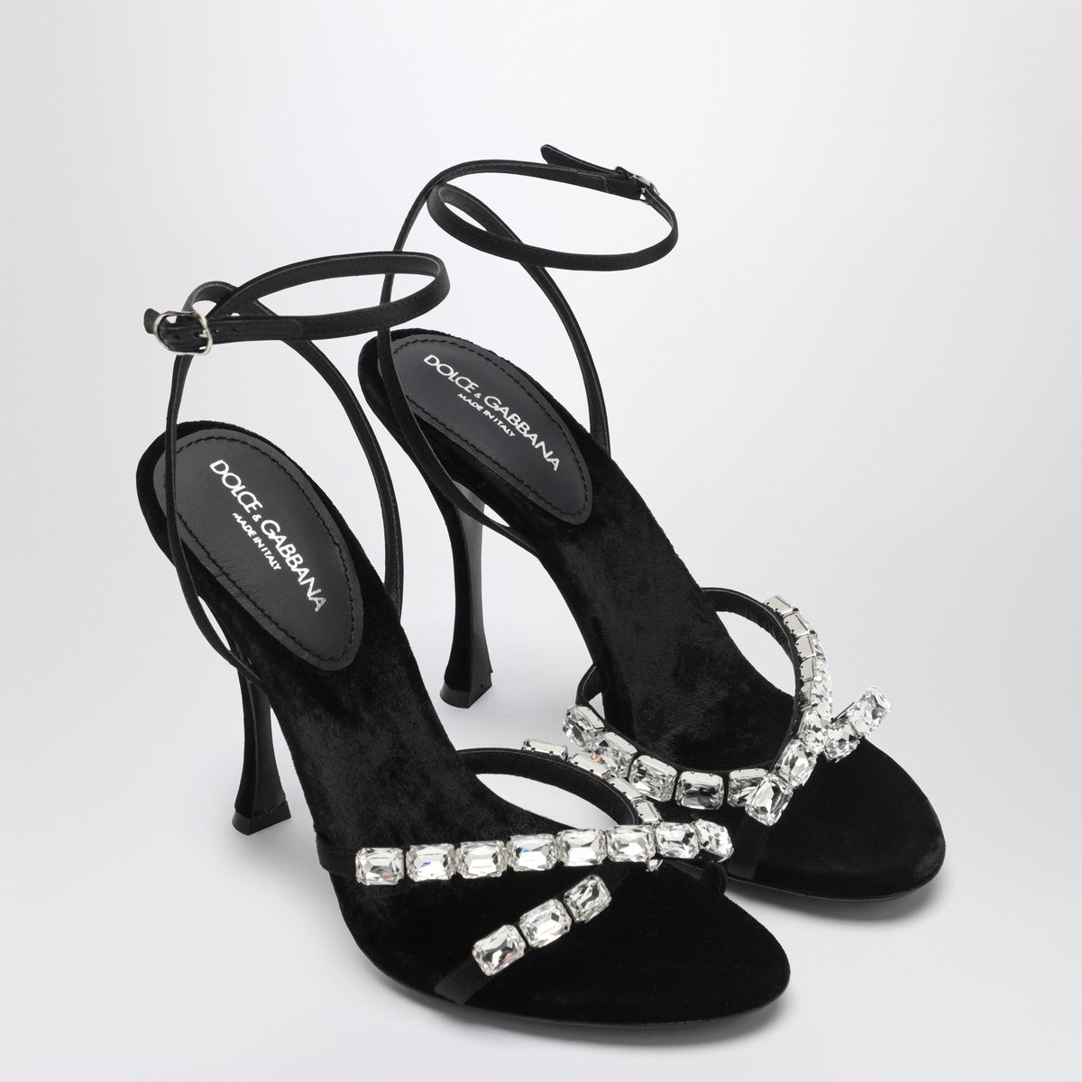 Dolce & Gabbana Dolce&Gabbana Black satin sandal with stones