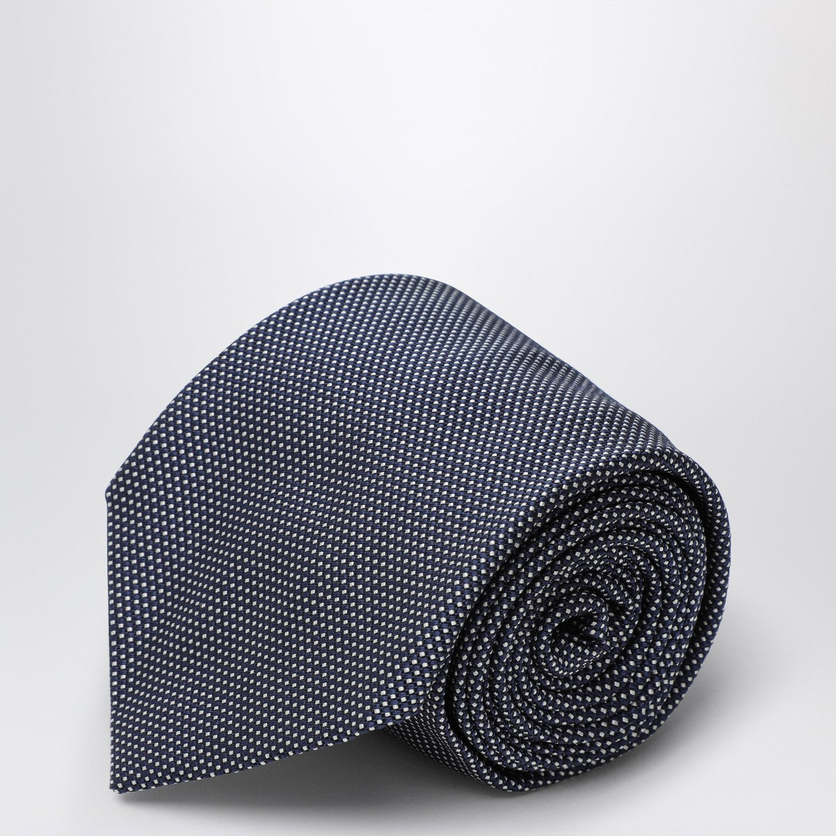 Destin Blue/white silk small polka dot tie