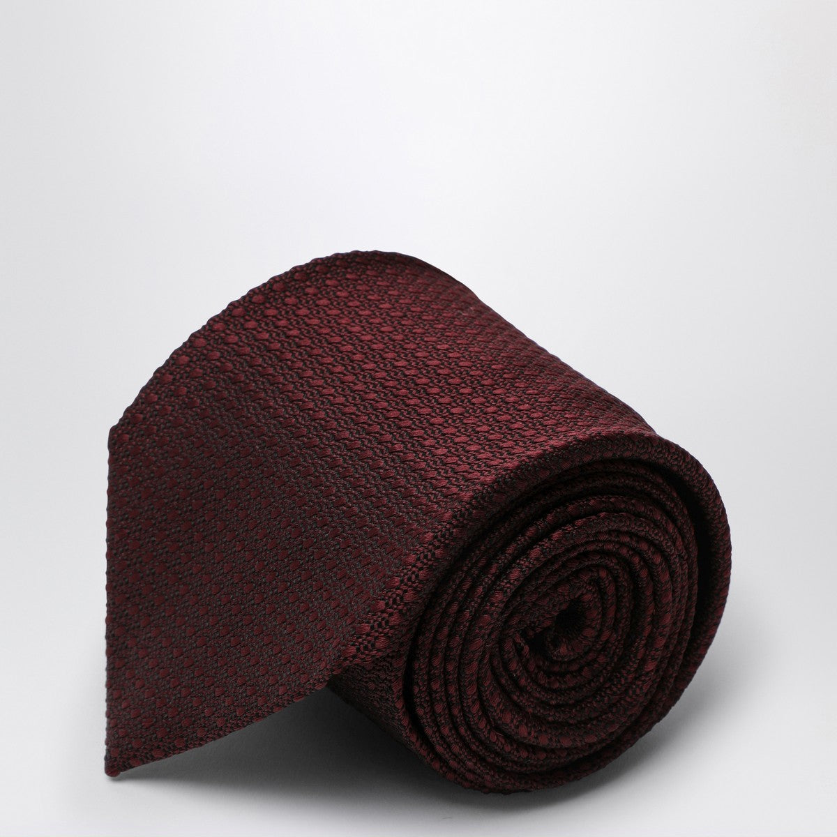 Destin Burgundy silk polka dot tie
