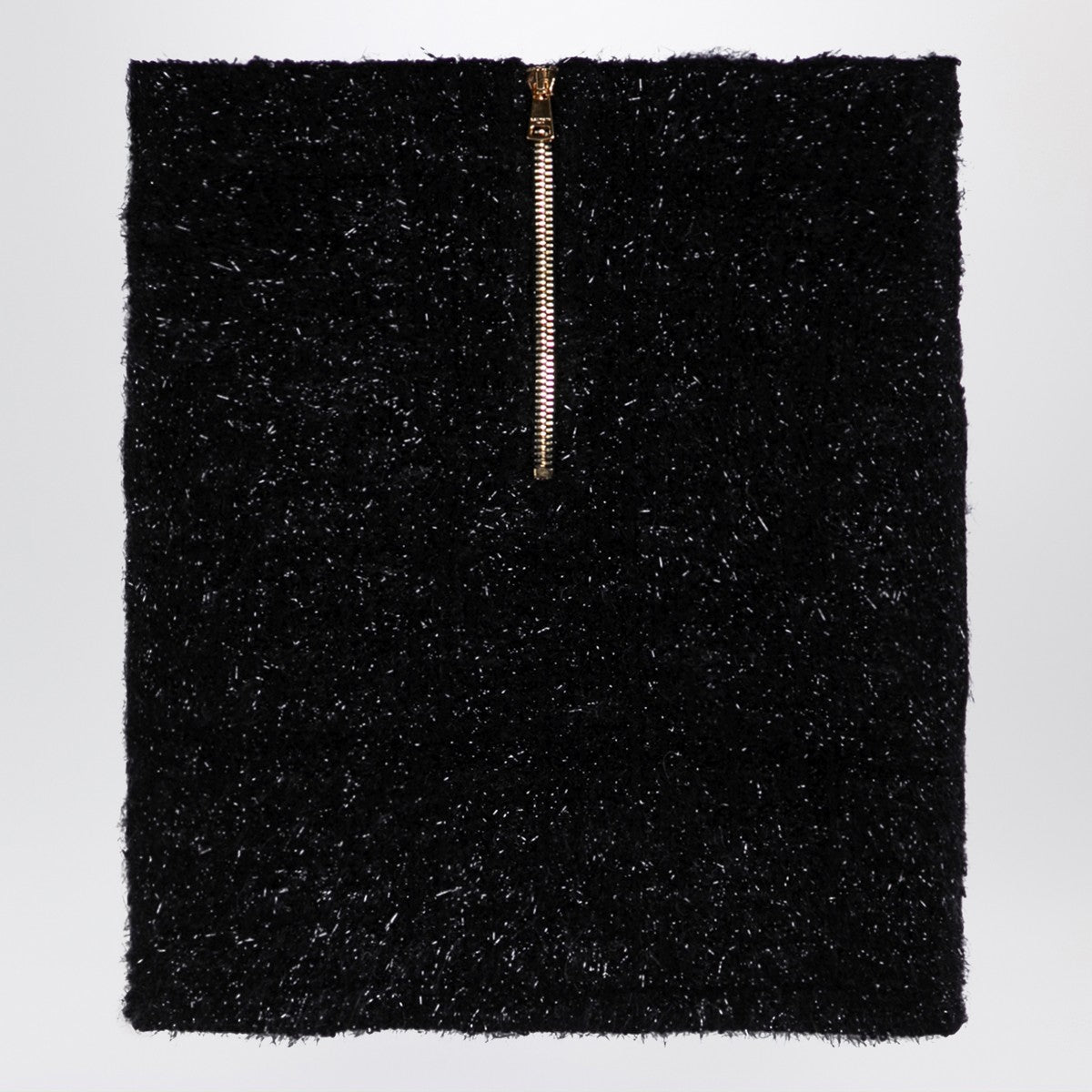 Balmain Black tweed miniskirt with buttons