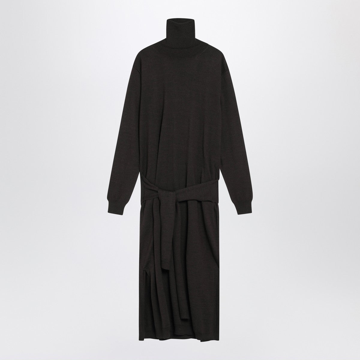 LEMAIRE Brown trompe-l''oeil wool-blend dress