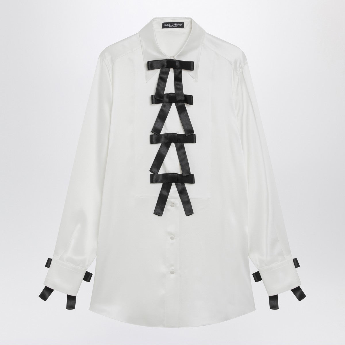 Dolce & Gabbana Dolce&Gabbana White silk shirt with bows
