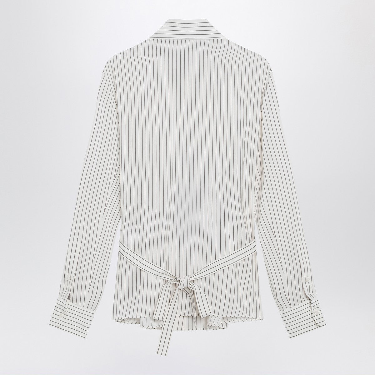 Dolce & Gabbana Dolce&Gabbana White pinstriped shirt in silk and cotton