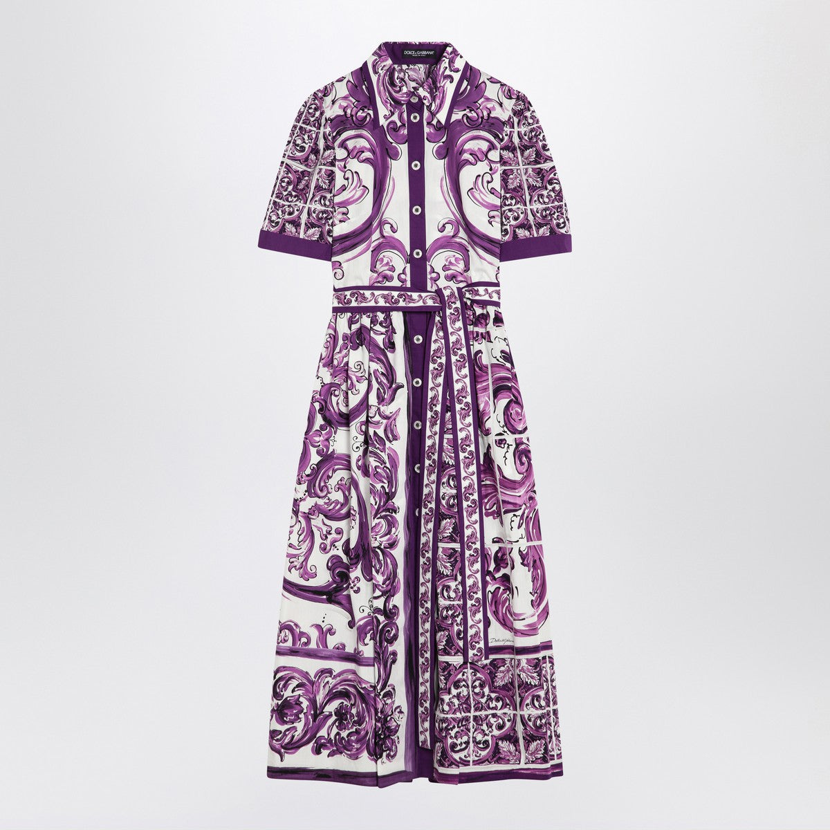 Dolce & Gabbana Dolce&Gabbana Poplin shirt dress with Maiolica print