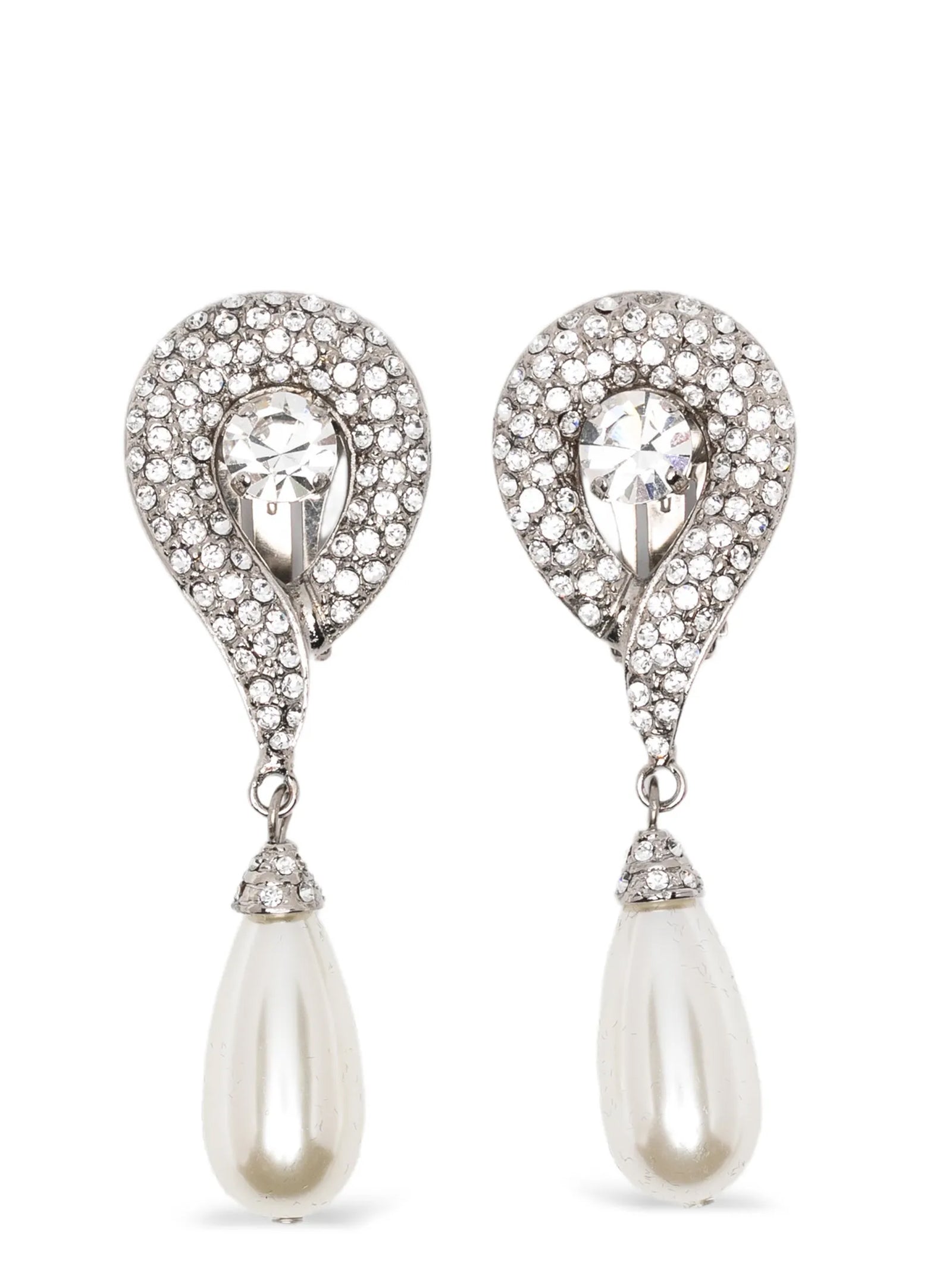 Alessandra Rich Pendant Pearl Earrings