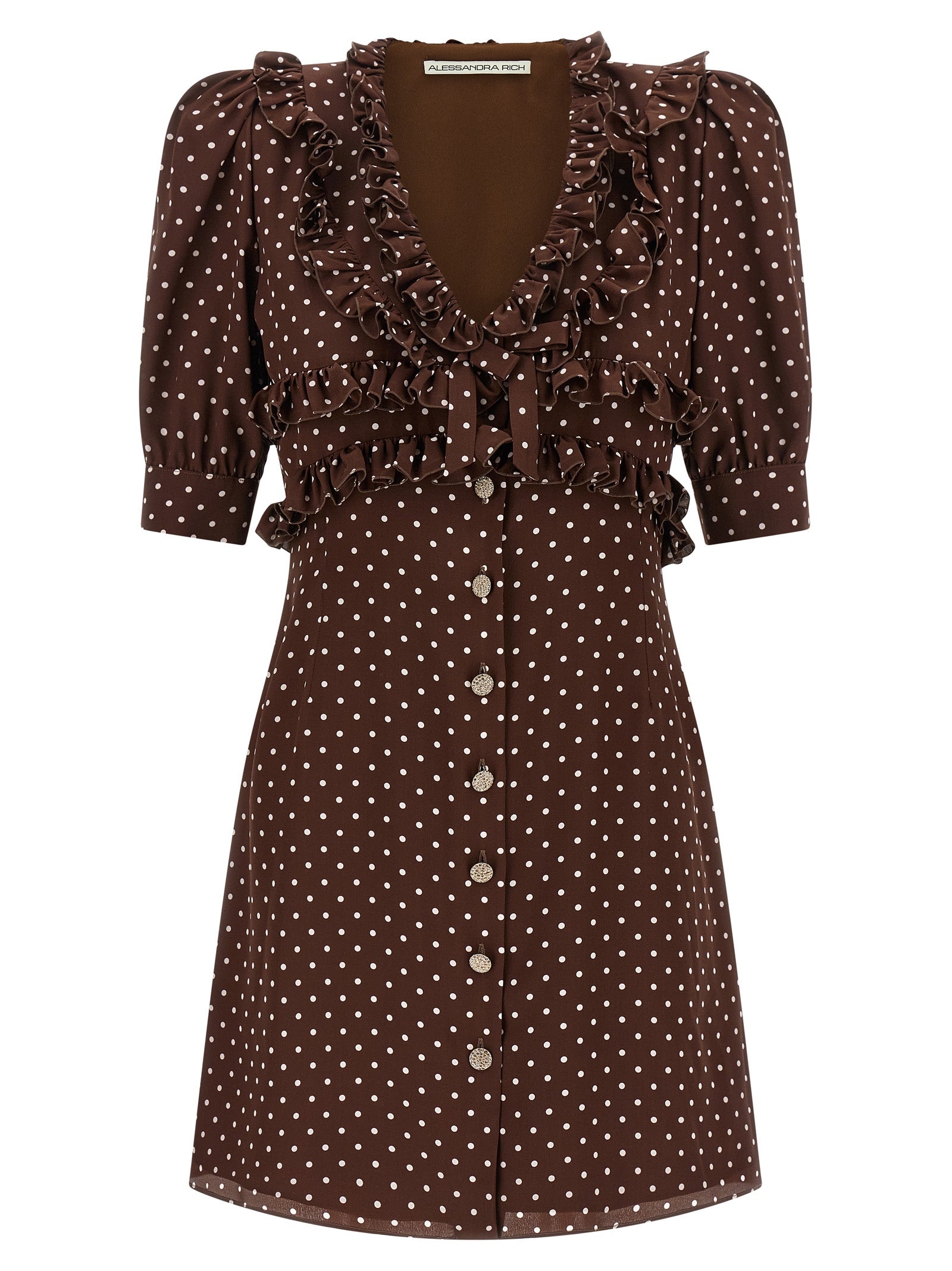Alessandra Rich Polka Dot Mini Dress