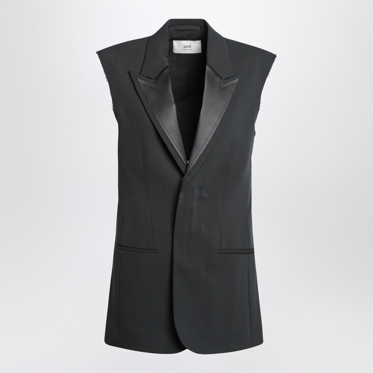 Ami Paris Anthracite grey wool vest