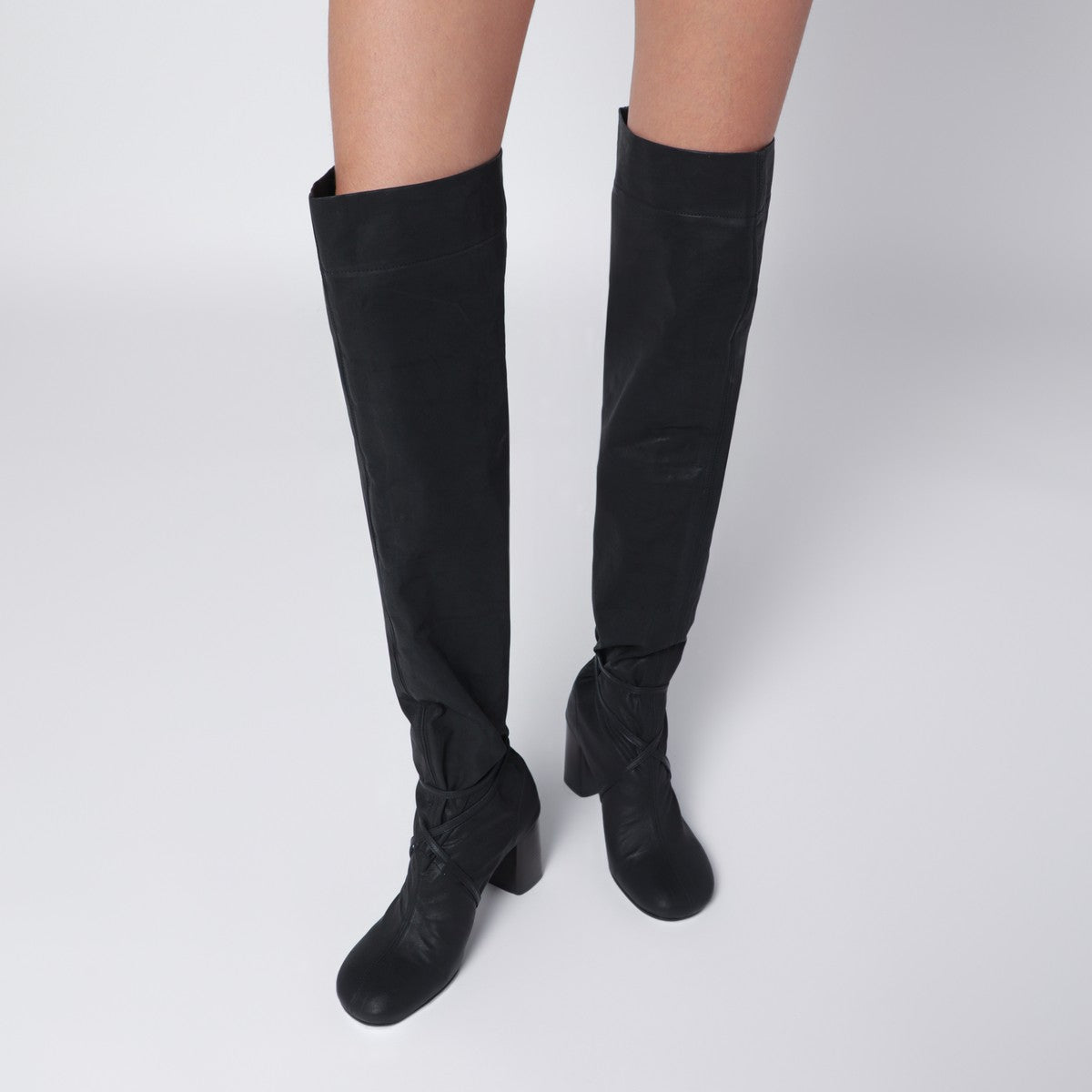 LEMAIRE High Anatomic Boots in Onyx