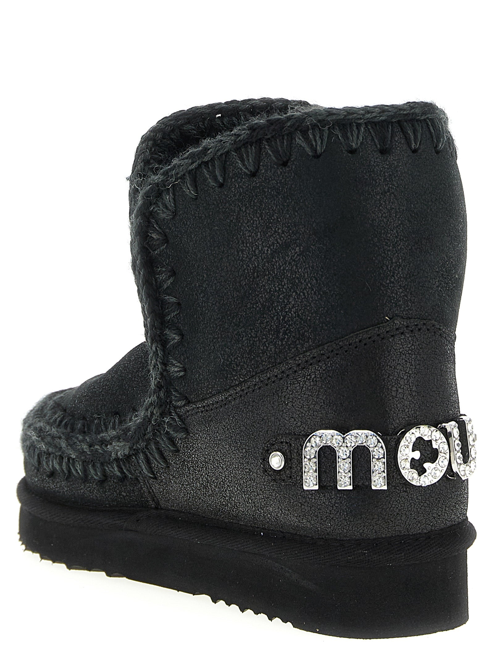 Mou Eskimo 18 Rhinestone Logo Ankle Boots