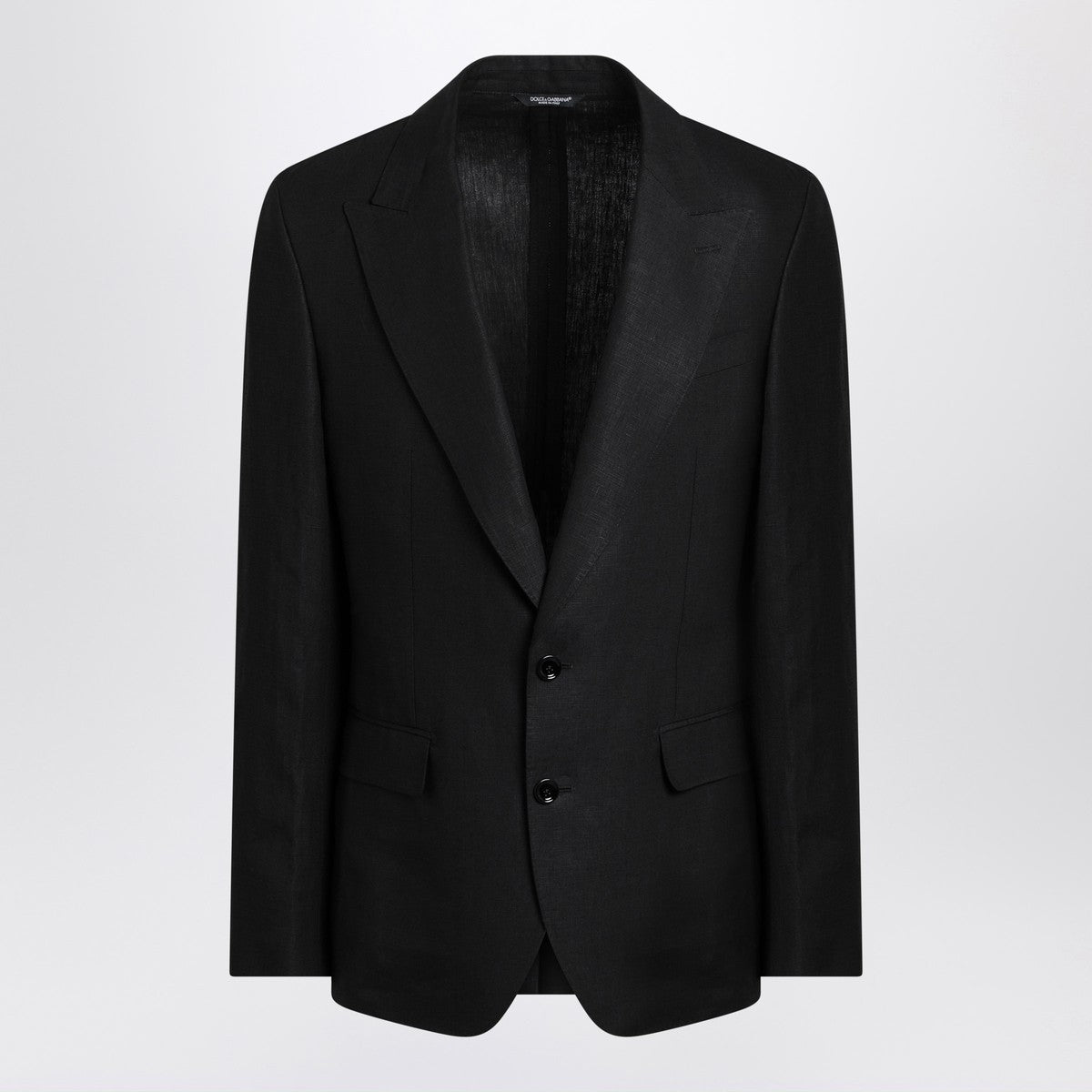 Dolce & Gabbana Dolce&Gabbana Black single-breasted linen jacket