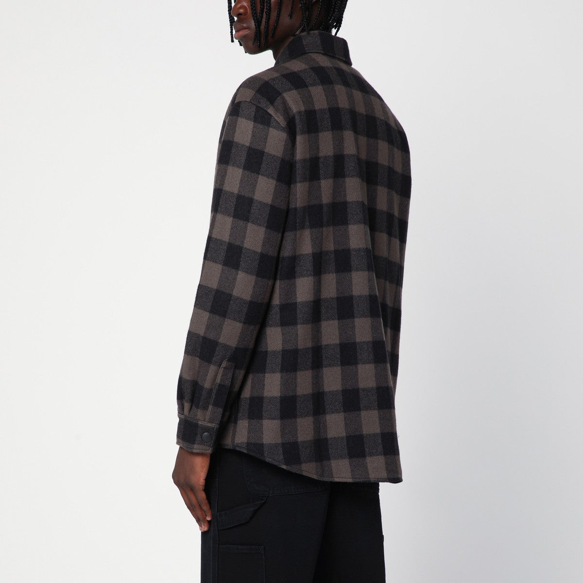 Destin Check pattern wool and cashmere overshirt