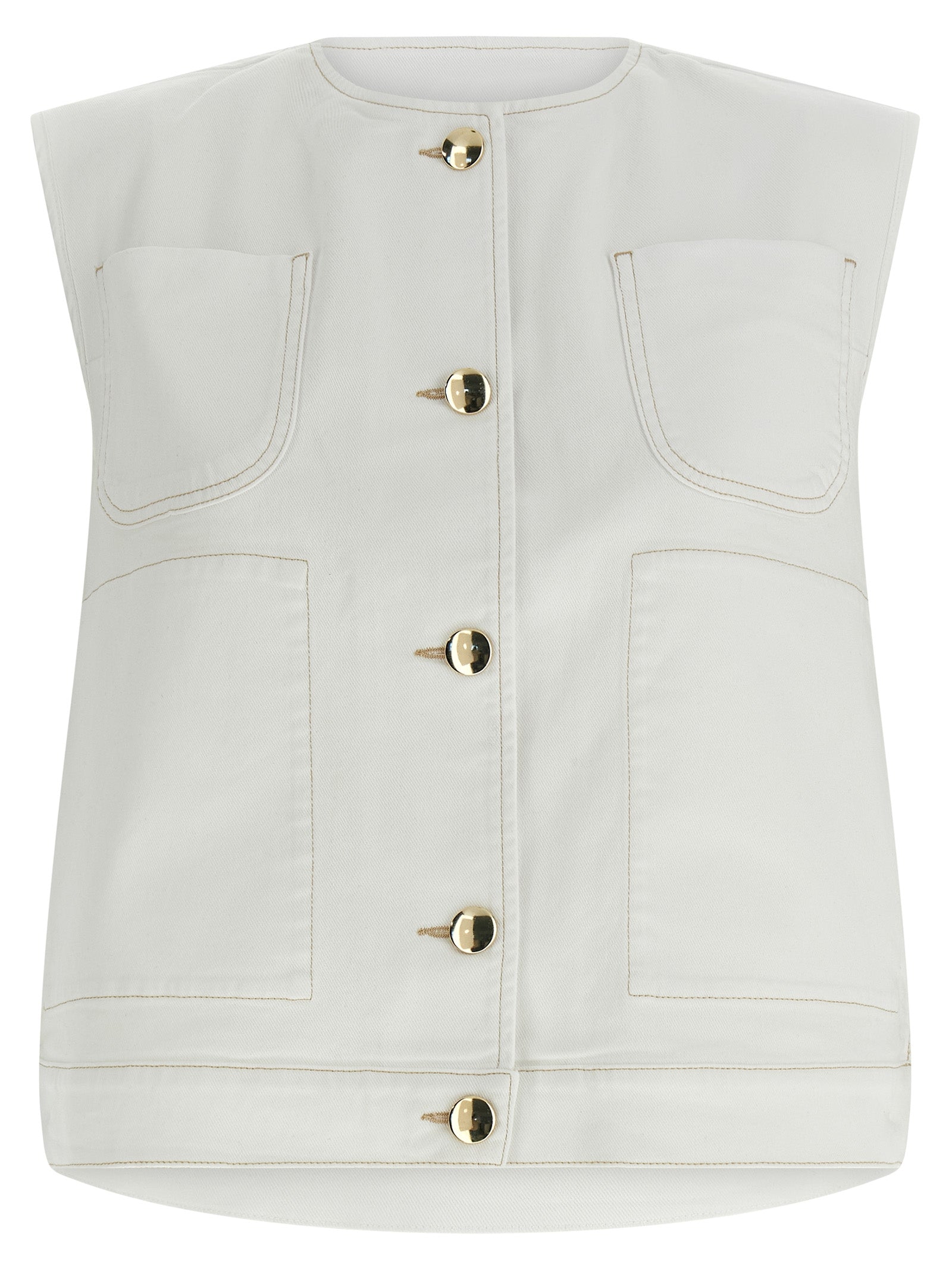 Fabiana Filippi Denim And Knit Vest