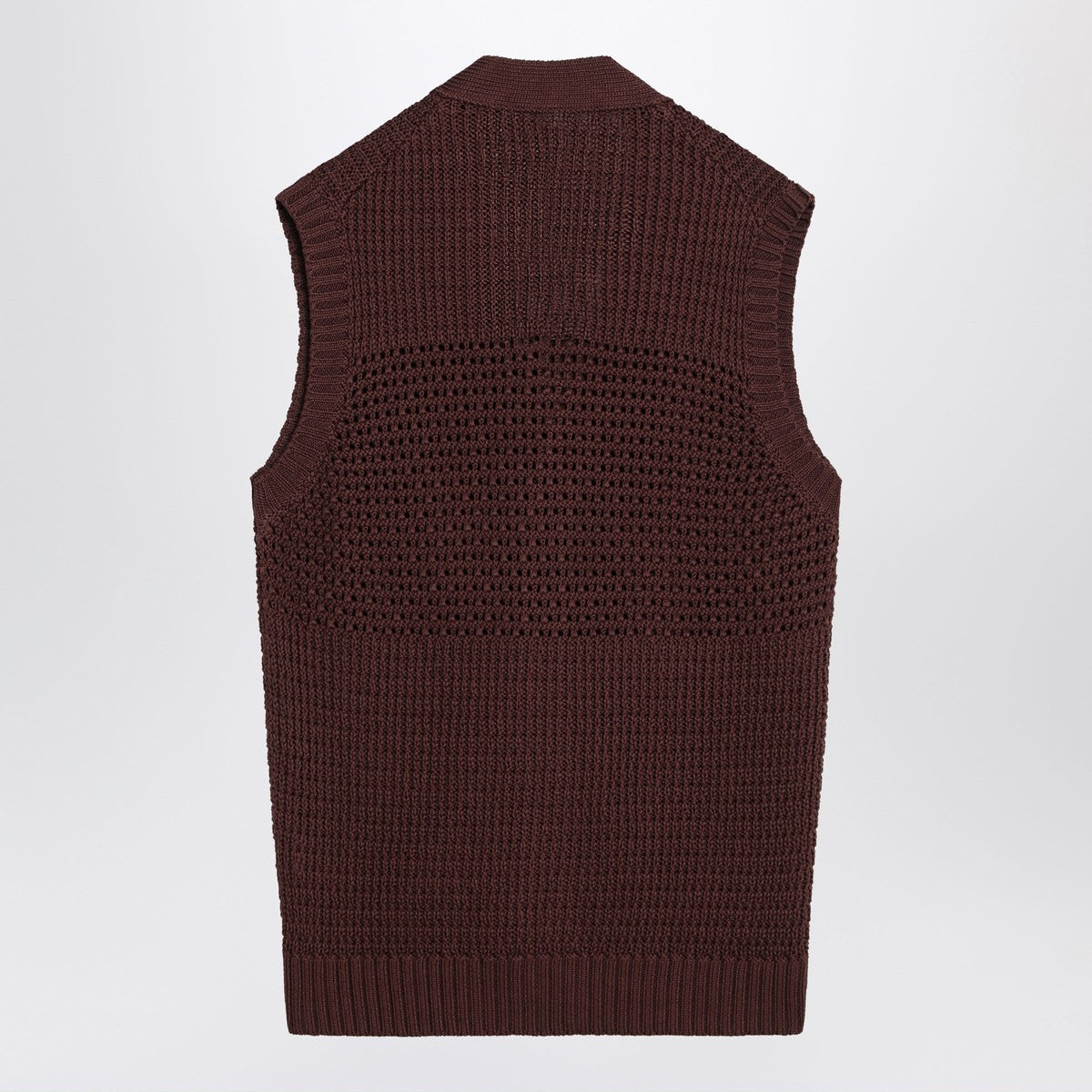 Tagliatore Brown perforated cotton vest