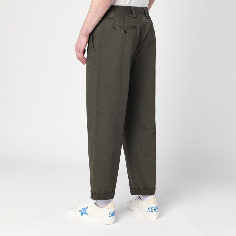Golden Goose Dark green cotton-blend trousers