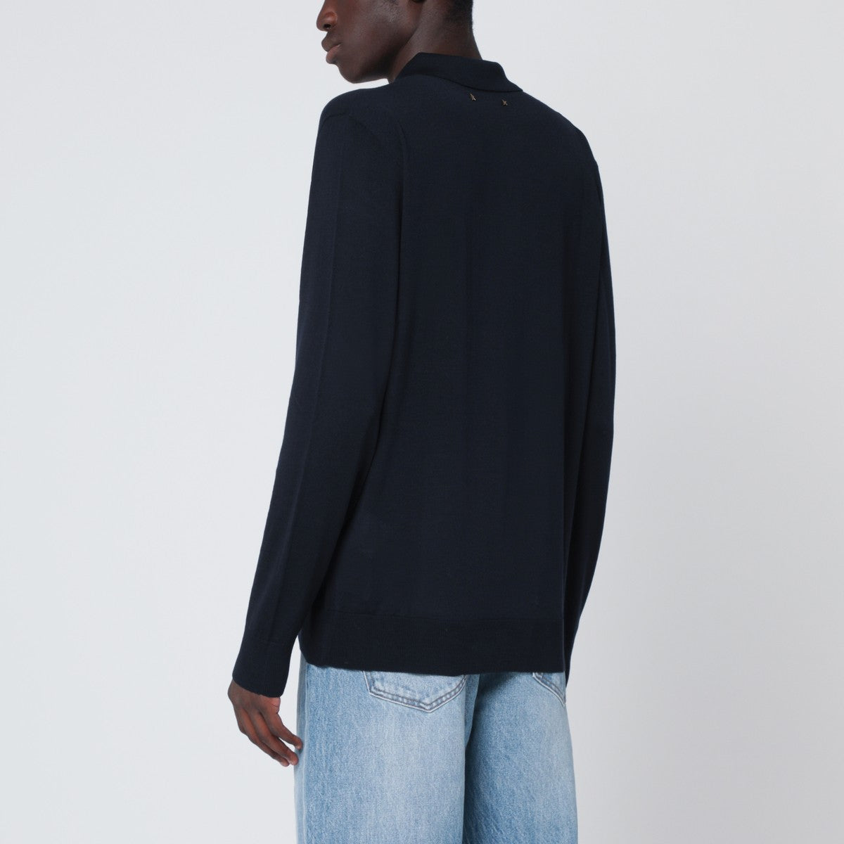Golden Goose Navy blue wool polo