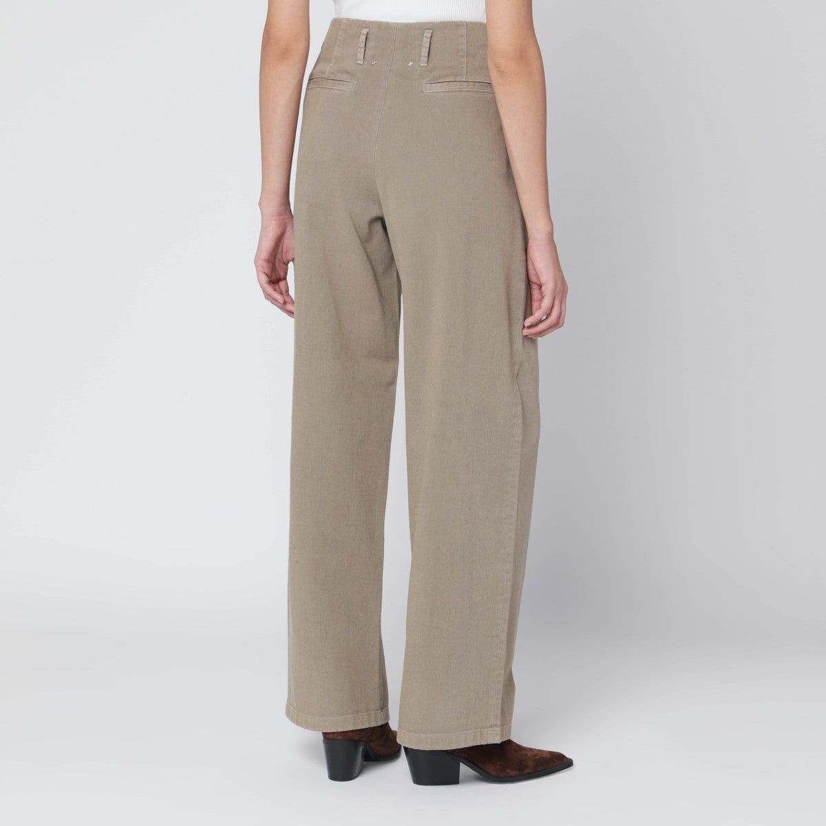 Golden Goose Wide khaki green trousers