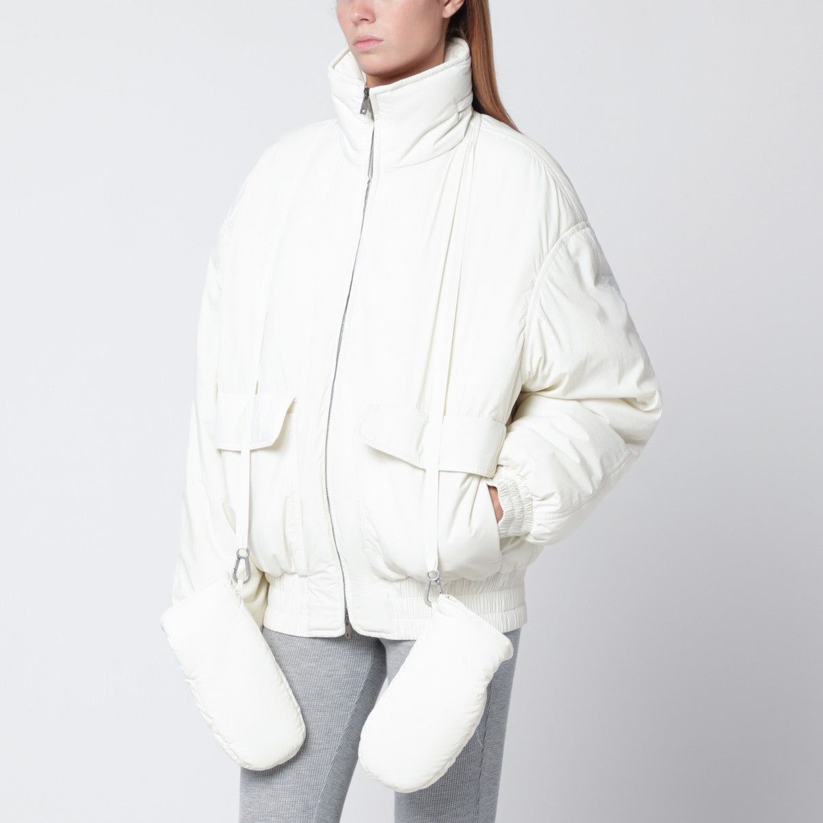 Golden Goose White nylon zip jacket