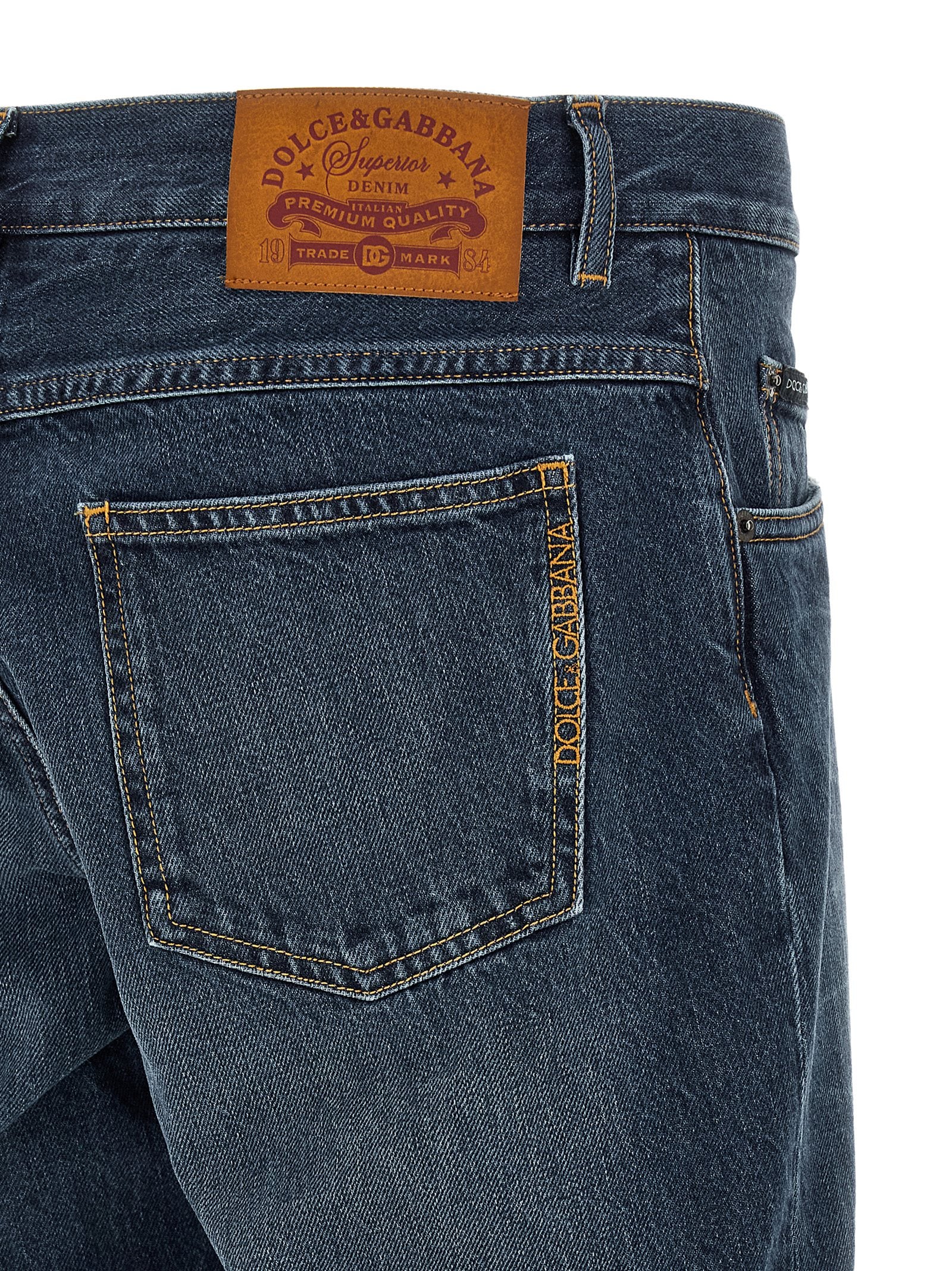 Dolce & Gabbana Logo Embroidery Jeans